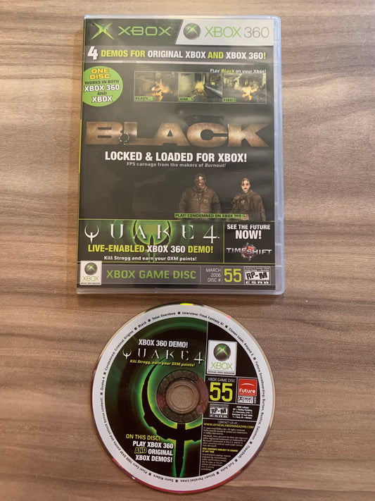 PiXEL-RETRO.COM : MICROSOFT XBOX 360 COMPLETE CIB BOX MANUAL GAME NTSC OFFICIAL XBOX MAGAZINE DEMOS DISC CD #55 MARCH 2006