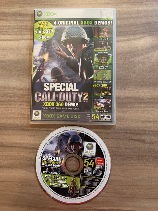 PiXEL-RETRO.COM : MICROSOFT XBOX 360 COMPLETE CIB BOX MANUAL GAME NTSC OFFICIAL XBOX MAGAZINE DEMOS DISC CD #54 FEB 2006
