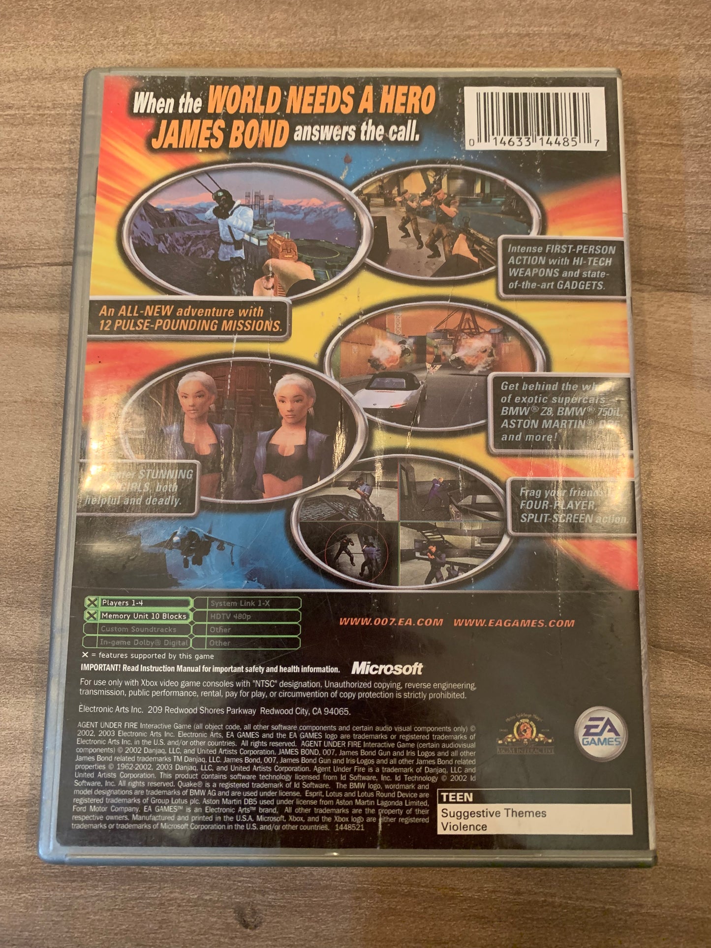 MiCROSOFT XBOX ORiGiNAL | 007 AGENT UNDER FiRE | PLATiNUM HiTS