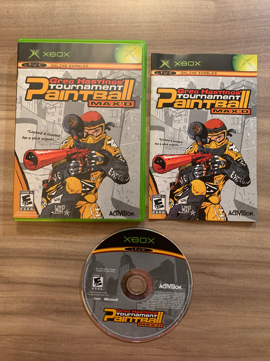 PiXEL-RETRO.COM : MICROSOFT XBOX COMPLETE CIB BOX MANUAL GAME NTSC GREG HASTINGS' TOURNAMENT PAINTBALL MAX'D