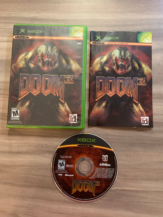 PiXEL-RETRO.COM : MICROSOFT XBOX COMPLETE CIB BOX MANUAL GAME NTSC DOOM 3