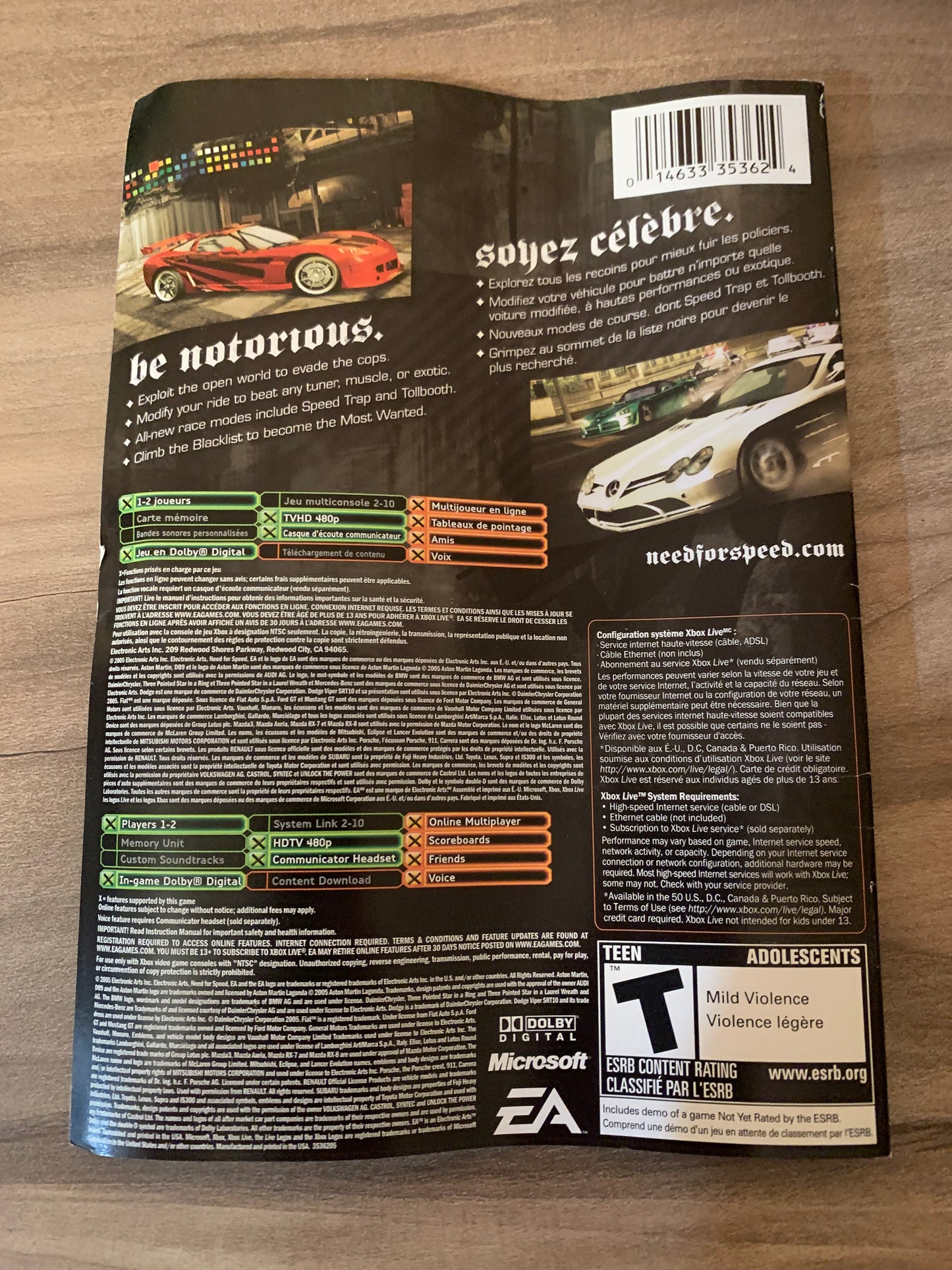 MiCROSOFT XBOX ORiGiNAL | NEED FOR SPEED MOST WANTED