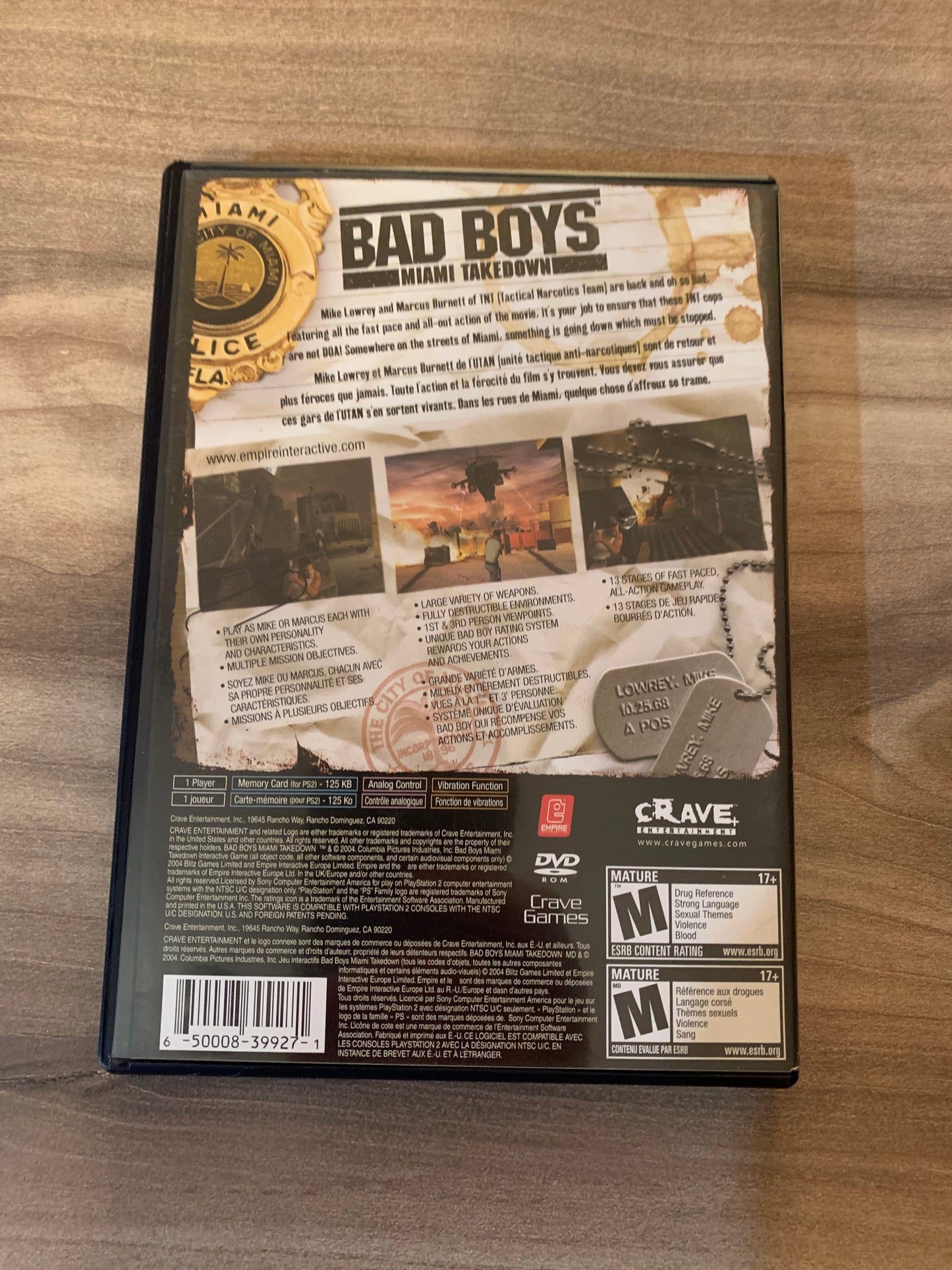 SONY PLAYSTATiON 2 [PS2] | BAD BOYS MiAMi TAKEDOWN