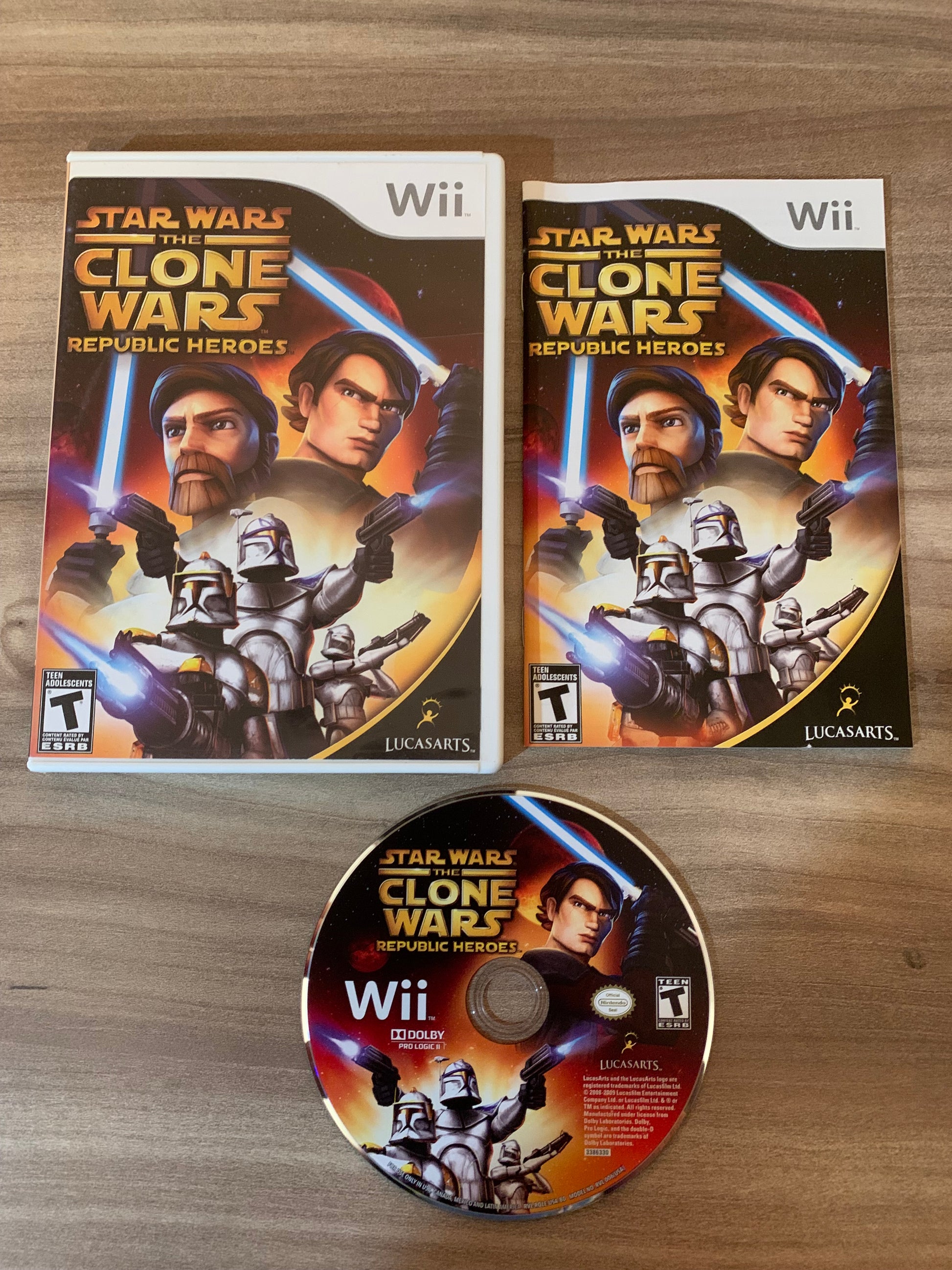 PiXEL-RETRO.COM : NINTENDO WII COMPLET CIB BOX MANUAL GAME NTSC STAR WARS THE CLONE WARS REPUBLIC HEROES