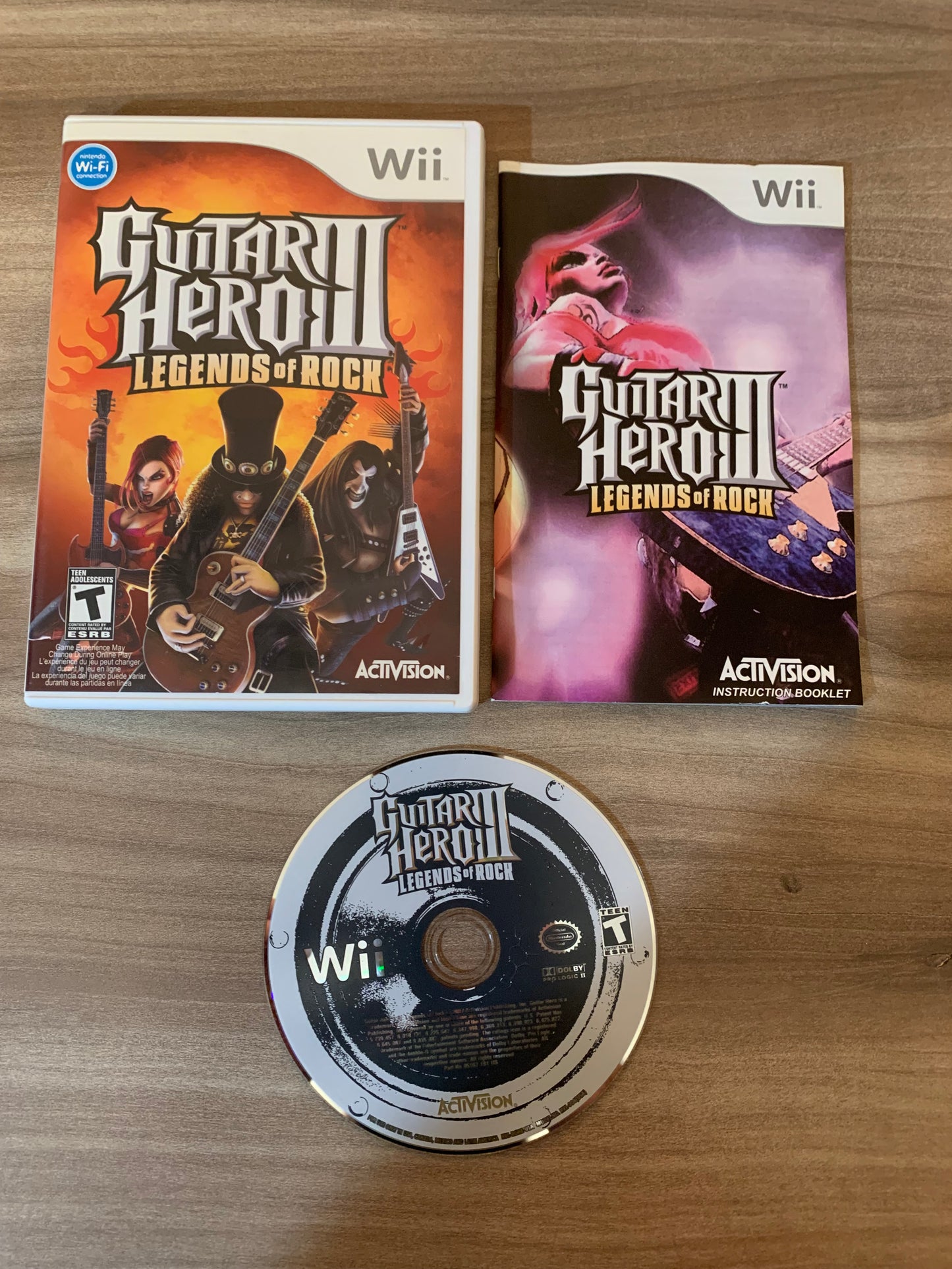 PiXEL-RETRO.COM : NINTENDO WII COMPLET CIB BOX MANUAL GAME NTSC GUITAR HERO III LEGENDS OF ROCK