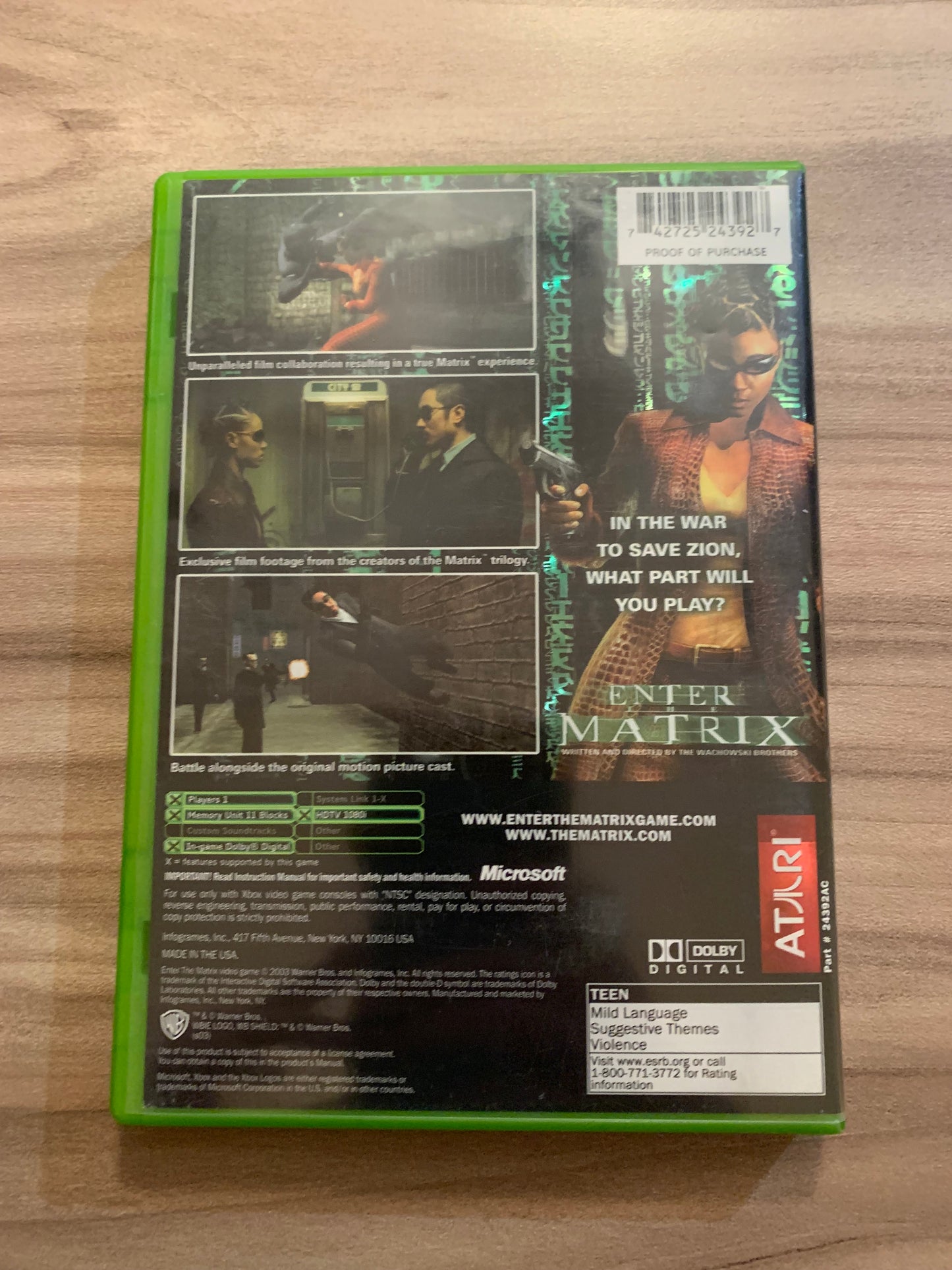 MiCROSOFT XBOX ORiGiNAL | ENTER THE MATRiX