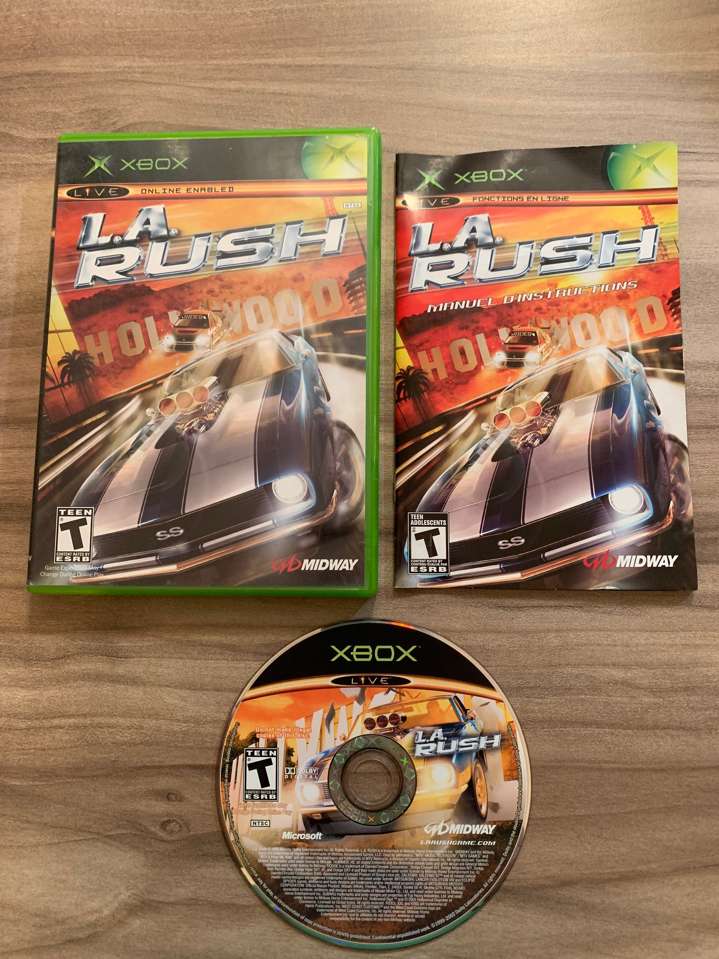 PiXEL-RETRO.COM : MICROSOFT XBOX COMPLETE CIB BOX MANUAL GAME NTSC L.A. RUSH