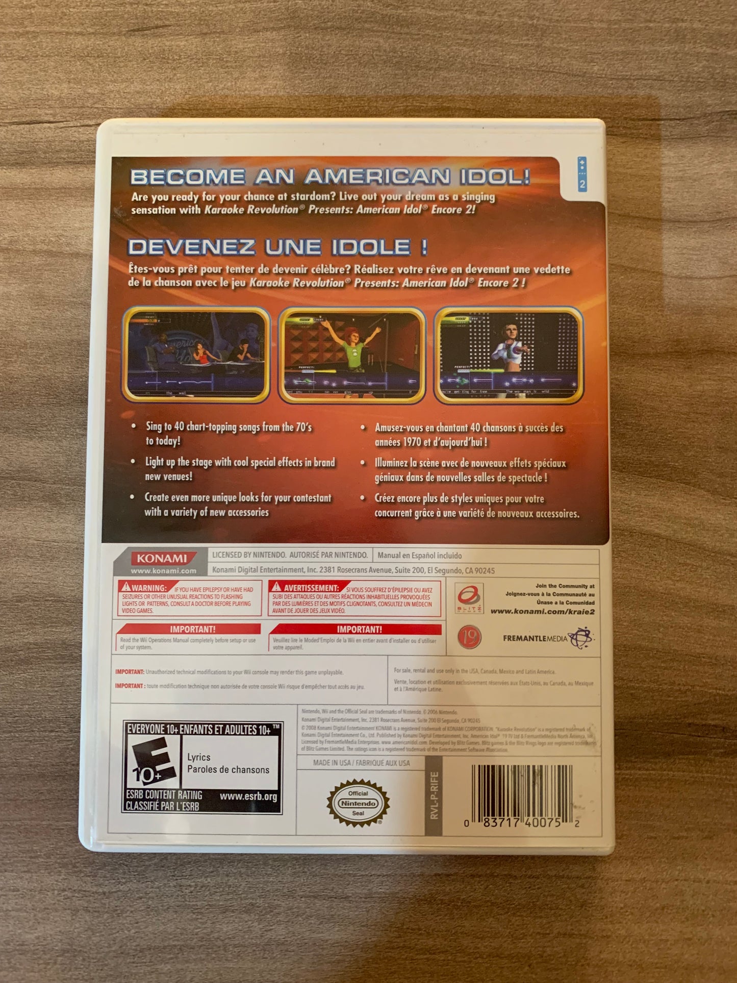 NiNTENDO Wii | KARAOKE REVOLUTiON PRESENTS AMERiCAN iDOL ENCORE 2