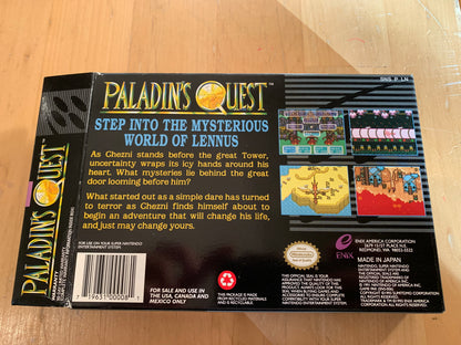 PiXEL-RETRO.COM : SUPER NINTENDO NES (SNES) PALADIN QUEST GAME AND BOX NTSC