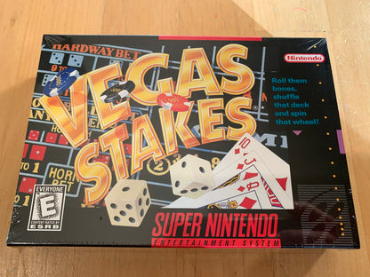 PiXEL-RETRO.COM : SUPER NINTENDO NES (SNES) VEGAS STAKES NEW/SCELLED COMPLET CIB BOX MANUAL POSTER MAP GAME NTSC