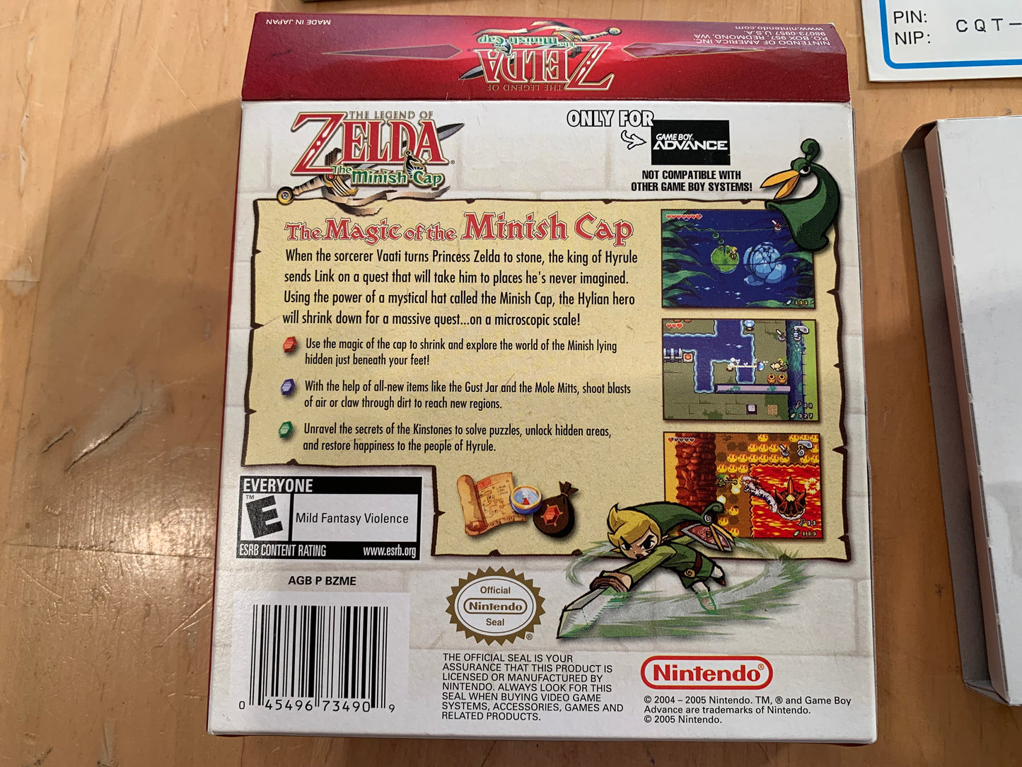 PiXEL-RETRO.COM : GAME BOY ADVANCE GAMEBOY (GBA) THE LEGEND OF ZELDA THE MINISH CAP COMPLET CIB BOX MANUAL GAME NTSC