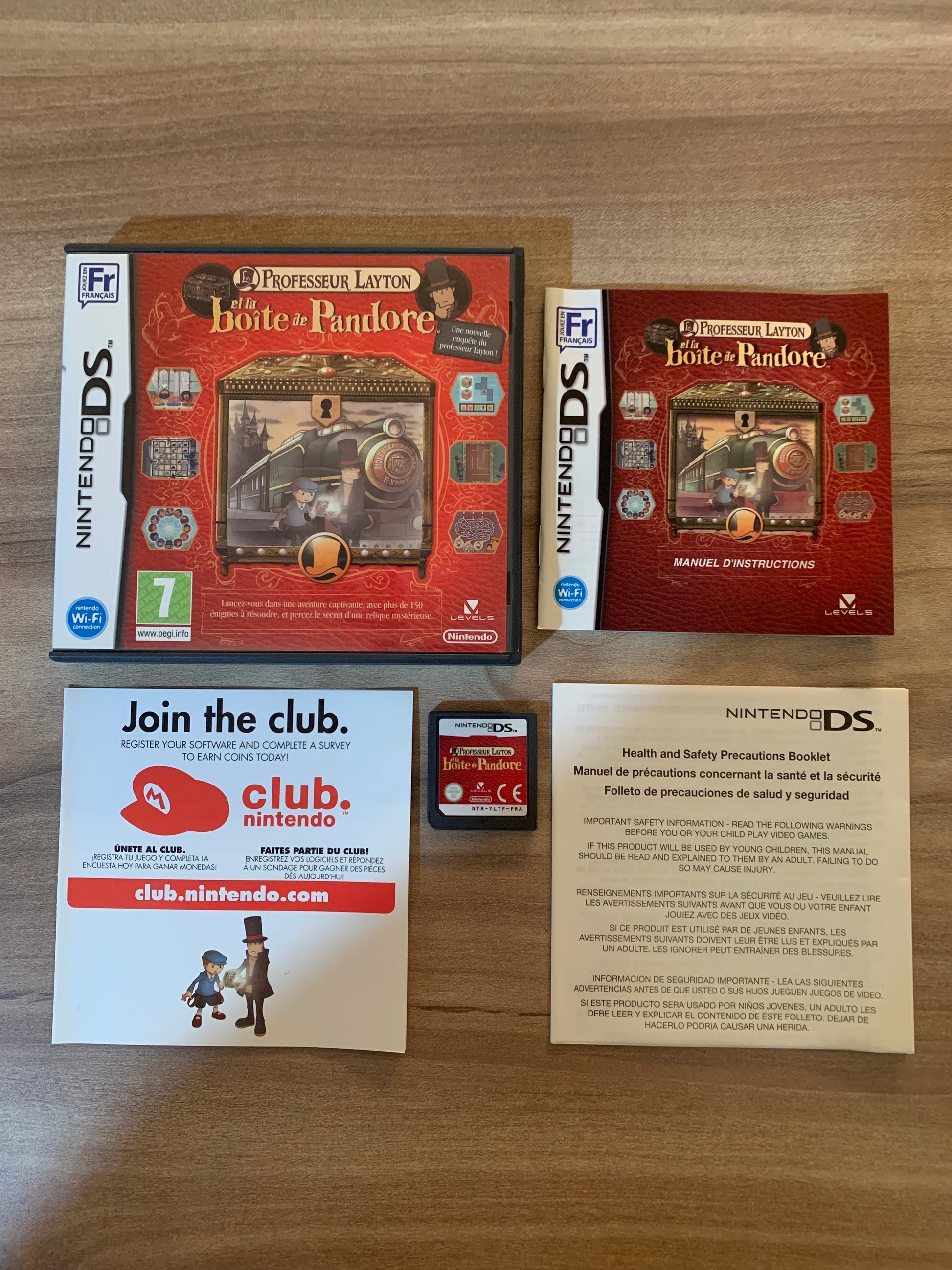 PiXEL-RETRO.COM : NINTENDO DS (DS) COMPLETE CIB BOX MANUAL GAME PAL LE PROFESSEUR LAYTON ET LA BOITE DE PANDORE