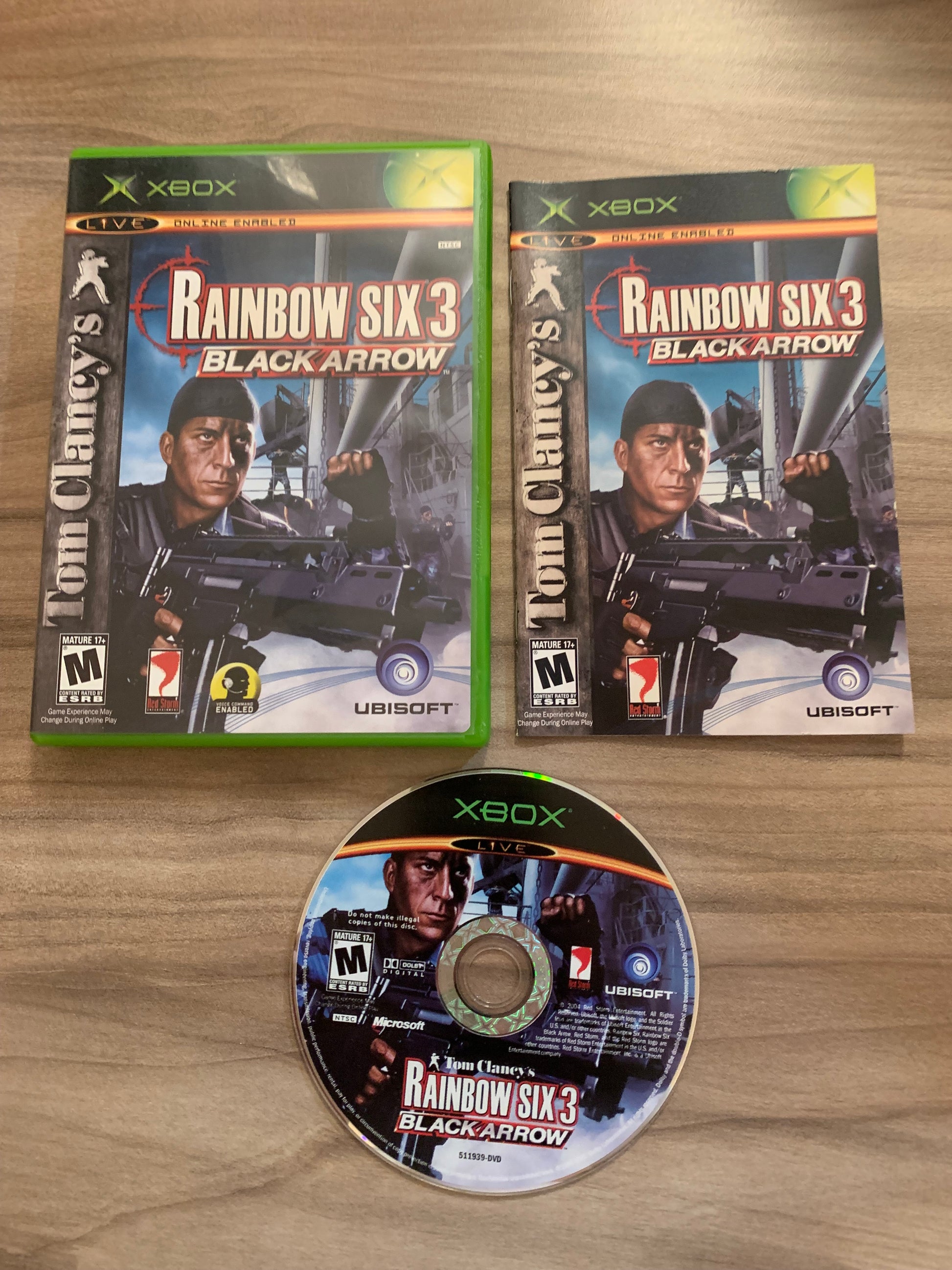 PiXEL-RETRO.COM : MICROSOFT XBOX COMPLETE CIB BOX MANUAL GAME NTSC TOM CLANCEY'S RAINBOW SIX 3 BLACK ARROW