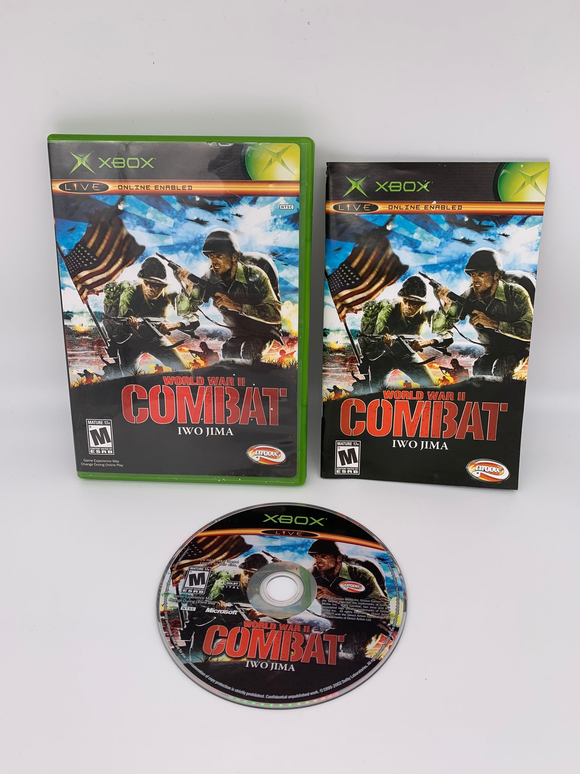 PiXEL-RETRO.COM : MICROSOFT XBOX COMPLETE CIB BOX MANUAL GAME NTSC WORLD WAR II COMBAT IWO JIMA