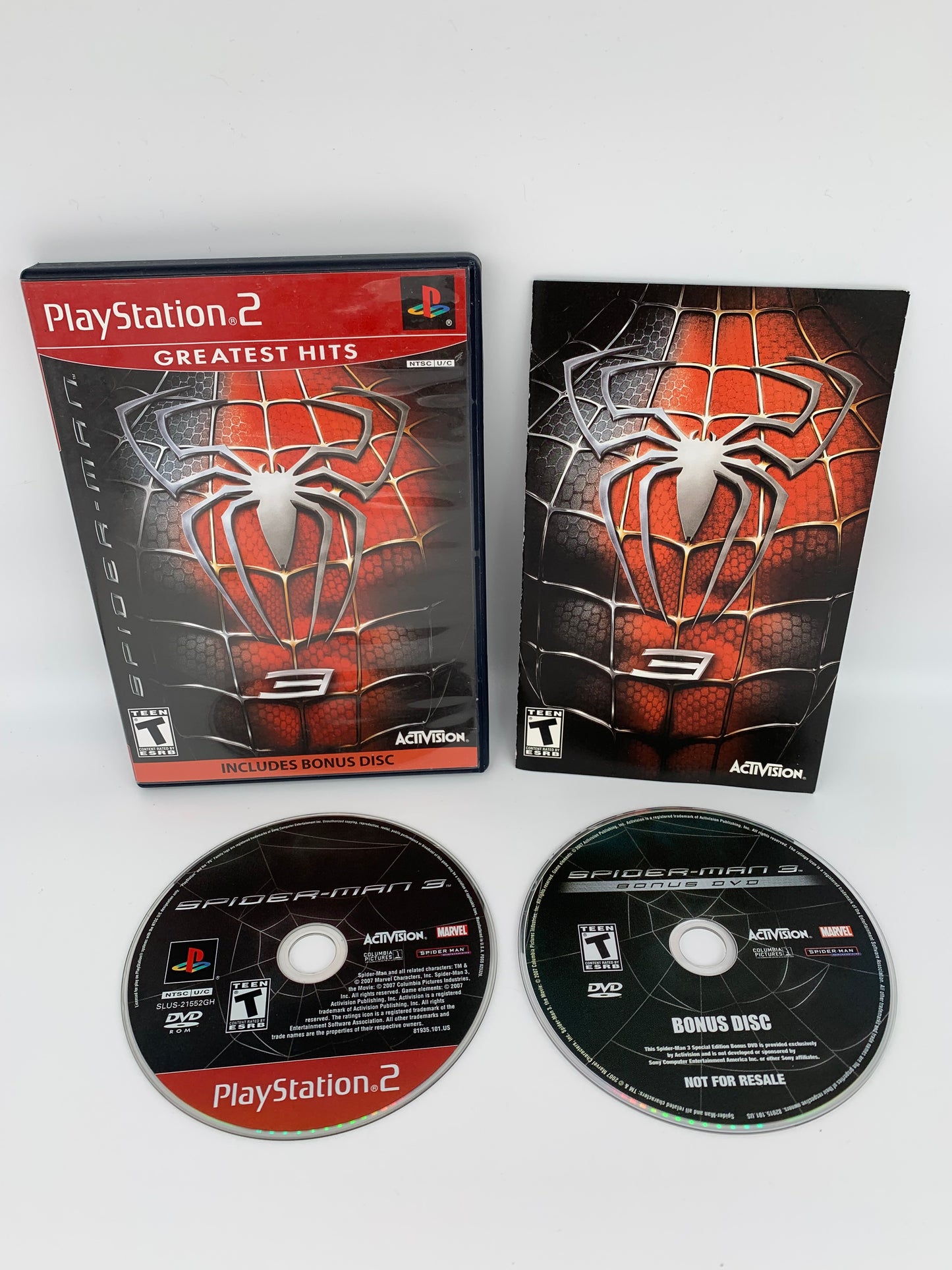 PiXEL-RETRO.COM : SONY PLAYSTATION 2 (PS2) COMPLET CIB BOX MANUAL GAME NTSC SPIDER-MAN 3 GREATEST HITS BONUS DISC