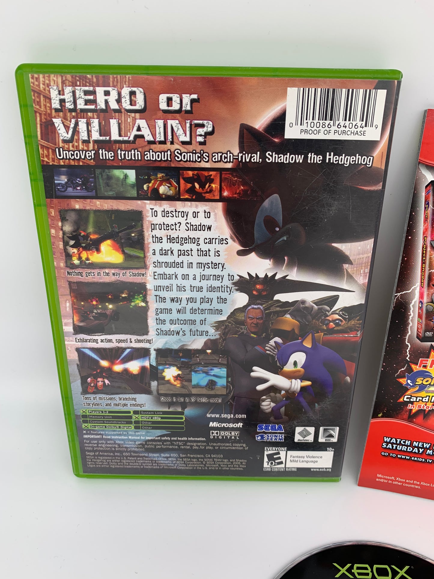 MiCROSOFT XBOX ORiGiNAL | SHADOW THE HEDGEHOG