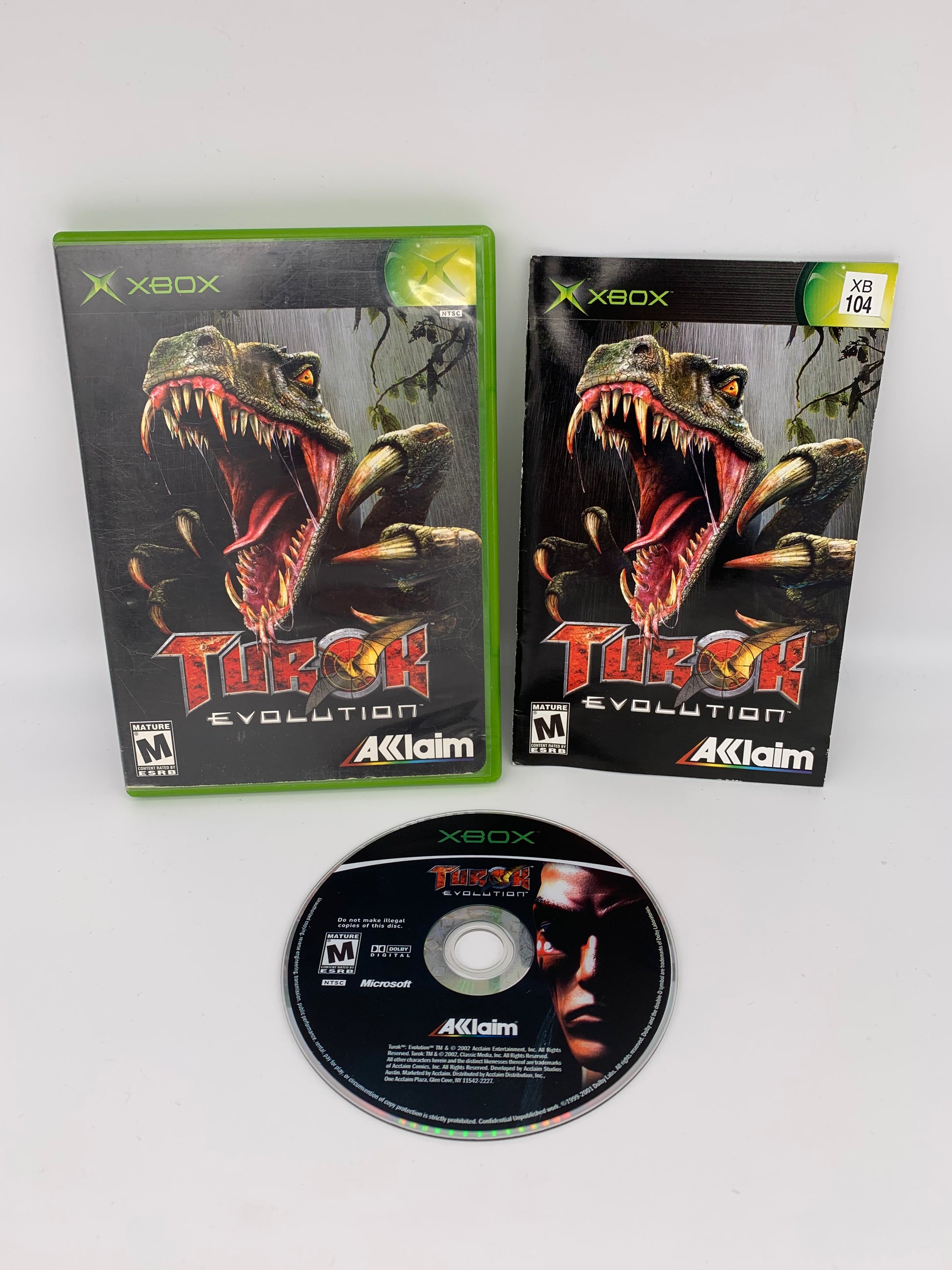 PiXEL-RETRO.COM : MICROSOFT XBOX COMPLETE CIB BOX MANUAL GAME NTSC TUROK EVOLUTION