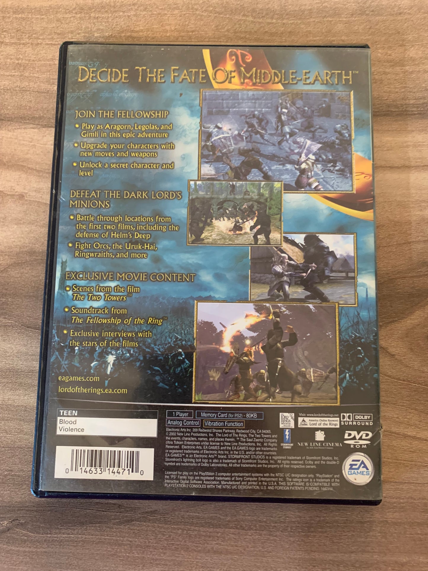 SONY PLAYSTATiON 2 [PS2] | THE LORD OF THE RiNGS THE TWO TOWERS