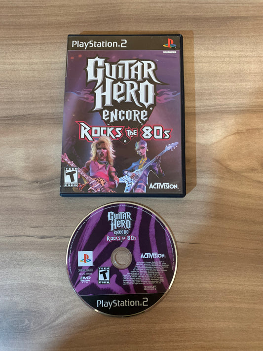 PiXEL-RETRO.COM : SONY PLAYSTATION 2 (PS2) COMPLET CIB BOX MANUAL GAME NTSC GUITAR HERO ENCORE ROCK THE 80S