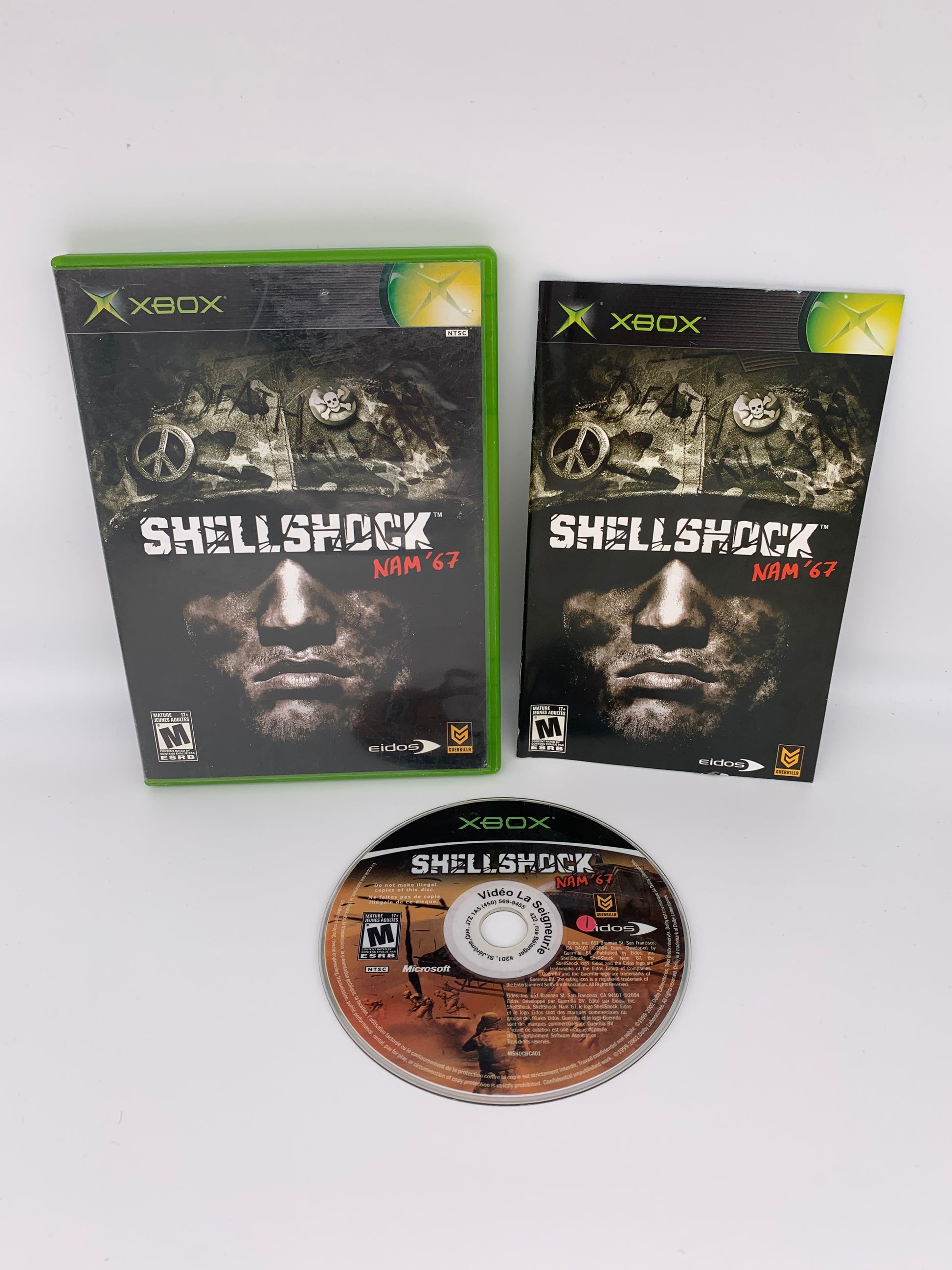 PiXEL-RETRO.COM : MICROSOFT XBOX COMPLETE CIB BOX MANUAL GAME NTSC SHELLSHOCK NAM '67