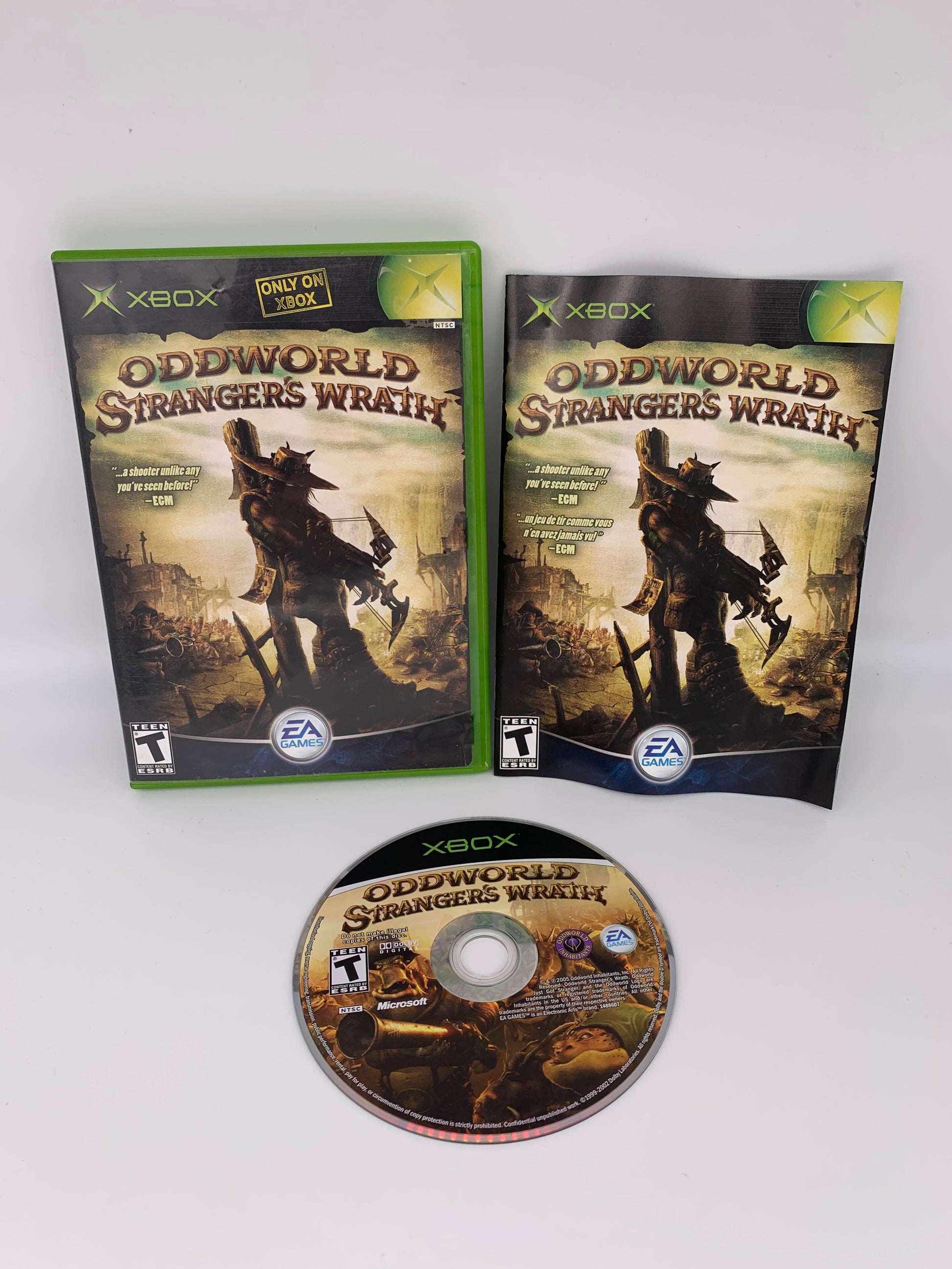 PiXEL-RETRO.COM : MICROSOFT XBOX COMPLETE CIB BOX MANUAL GAME NTSC ODDWORLDS STRANGER'S WRATH