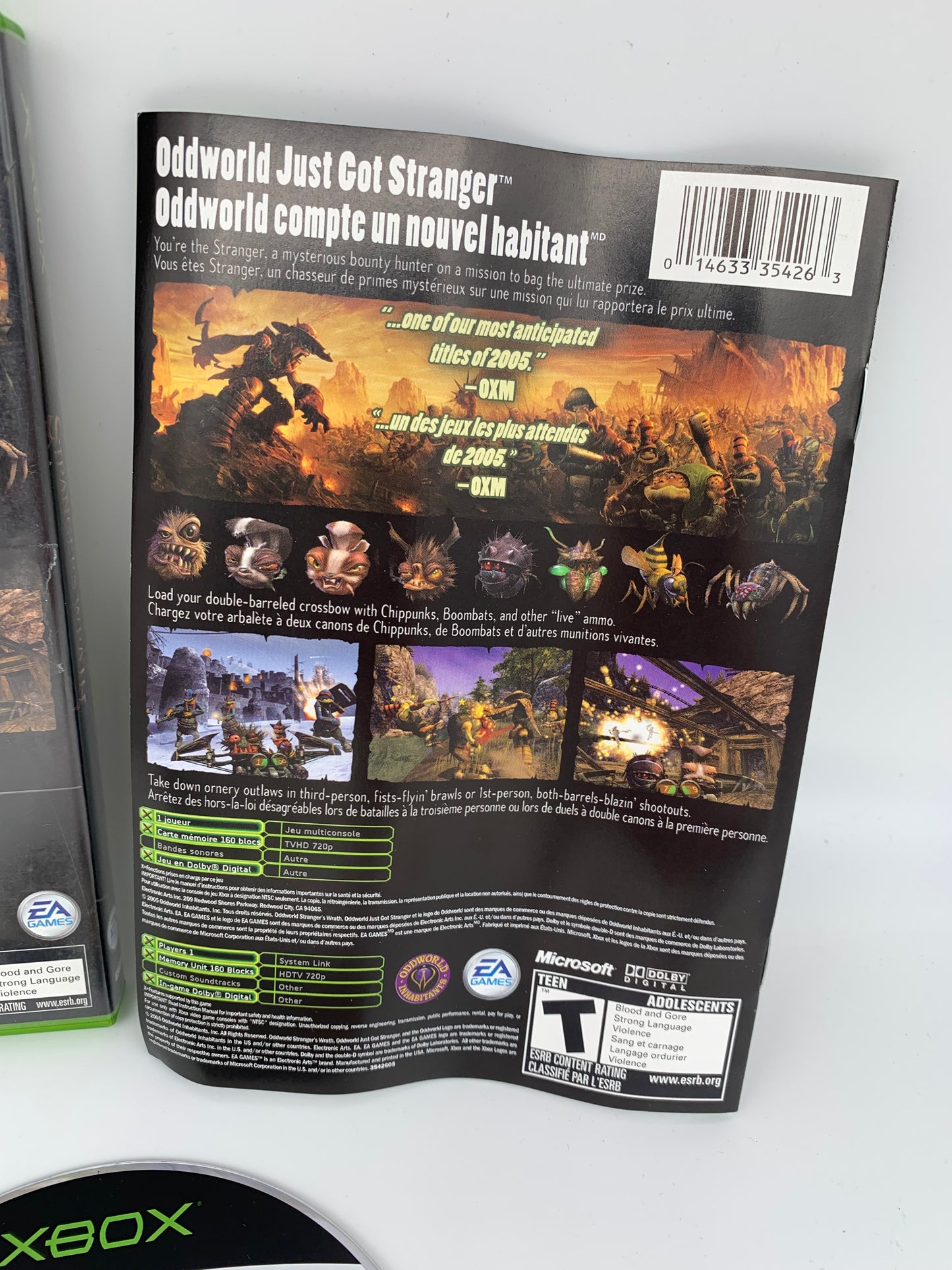 MiCROSOFT XBOX ORiGiNAL | ODDWORLD STRANGERS WRATH