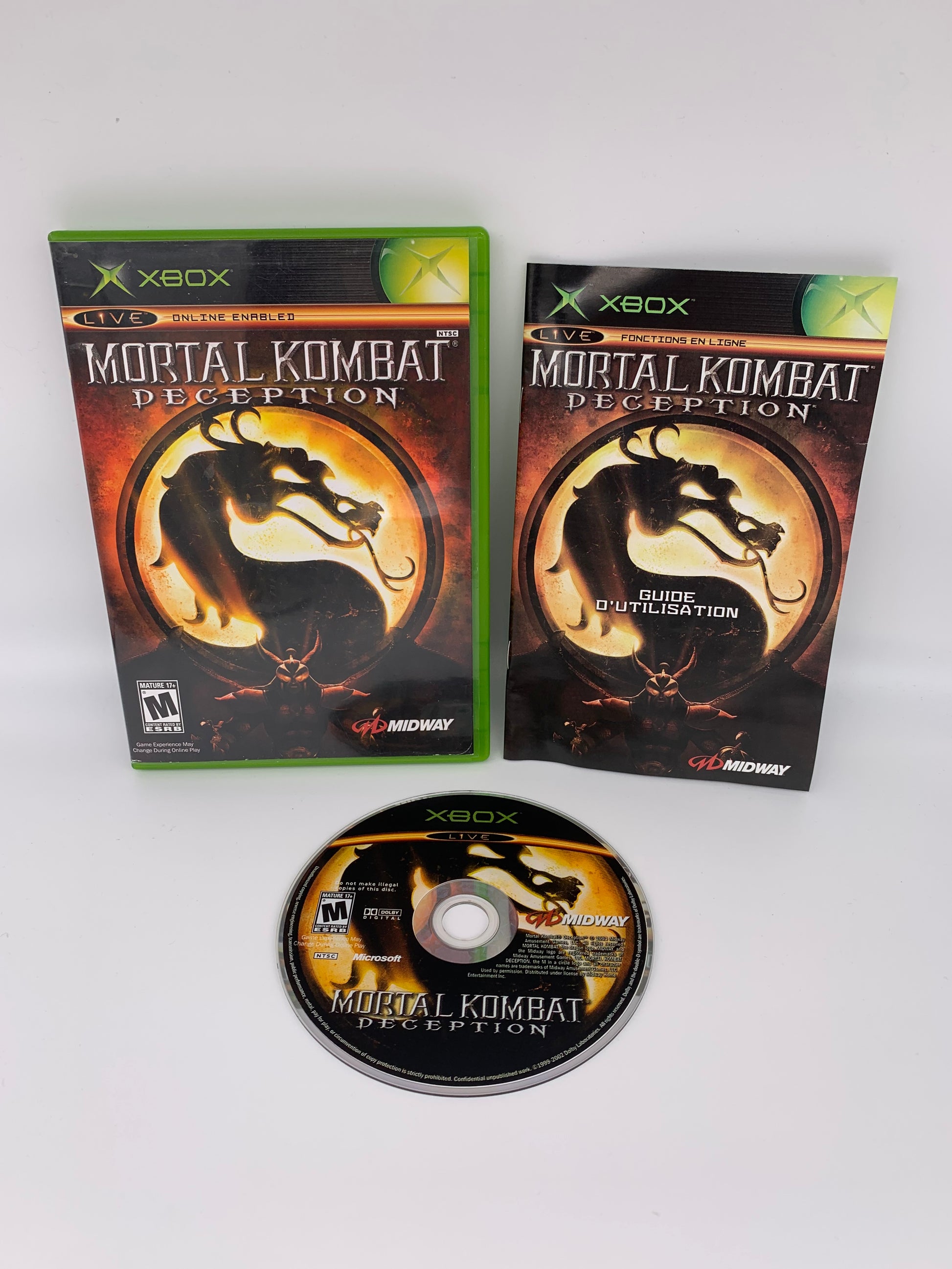 PiXEL-RETRO.COM : MICROSOFT XBOX COMPLETE CIB BOX MANUAL GAME NTSC MORTAL KOMBAT DECEPTION