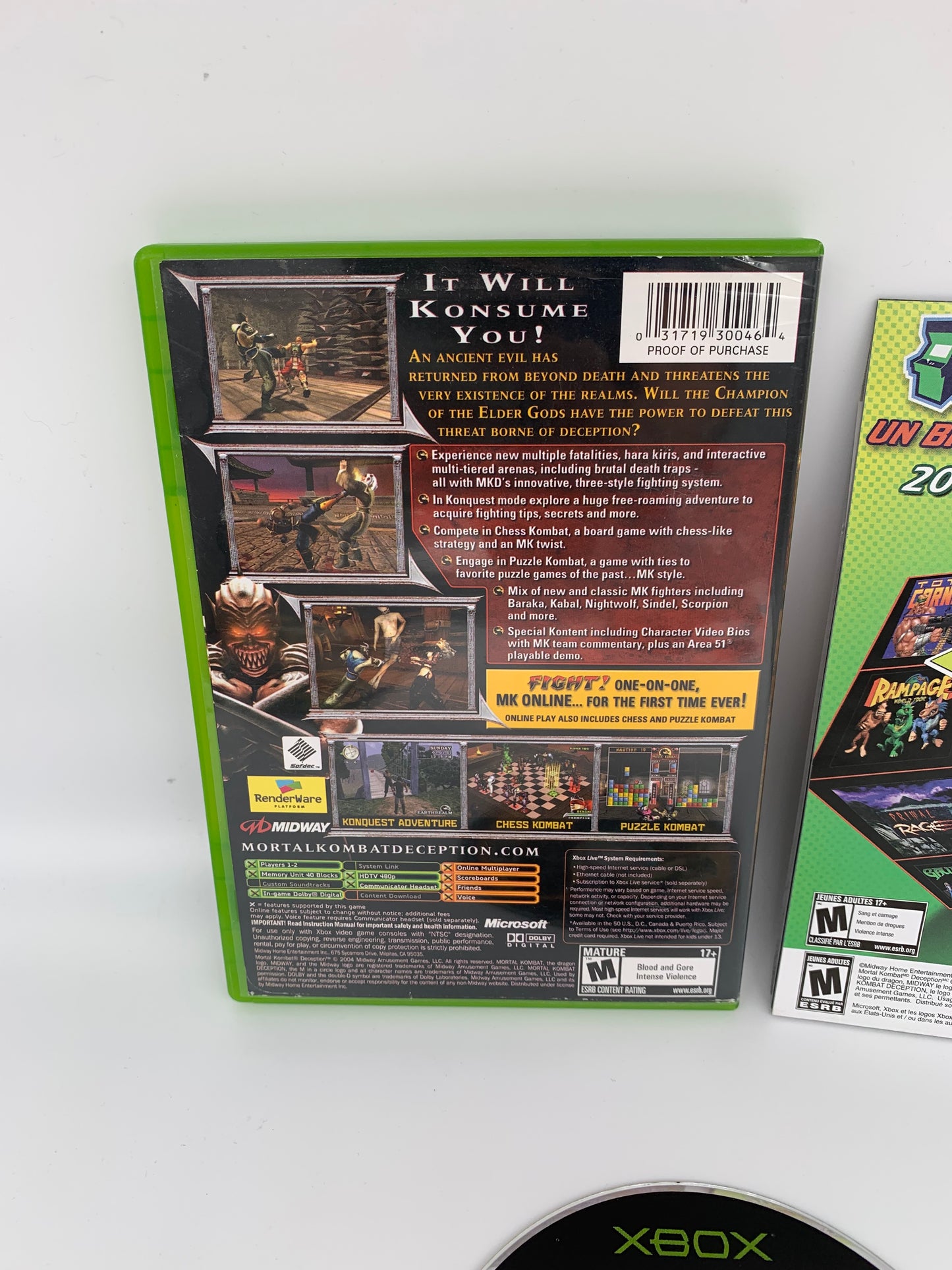 MiCROSOFT XBOX ORiGiNAL | MORTAL KOMBAT DECEPTiON