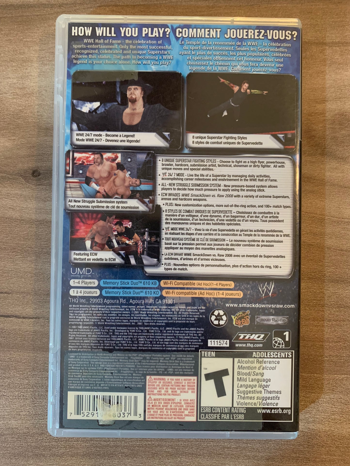 SONY PLAYSTATiON PORTABLE [PSP] | WWE SMACKDOWN VS RAW 2008