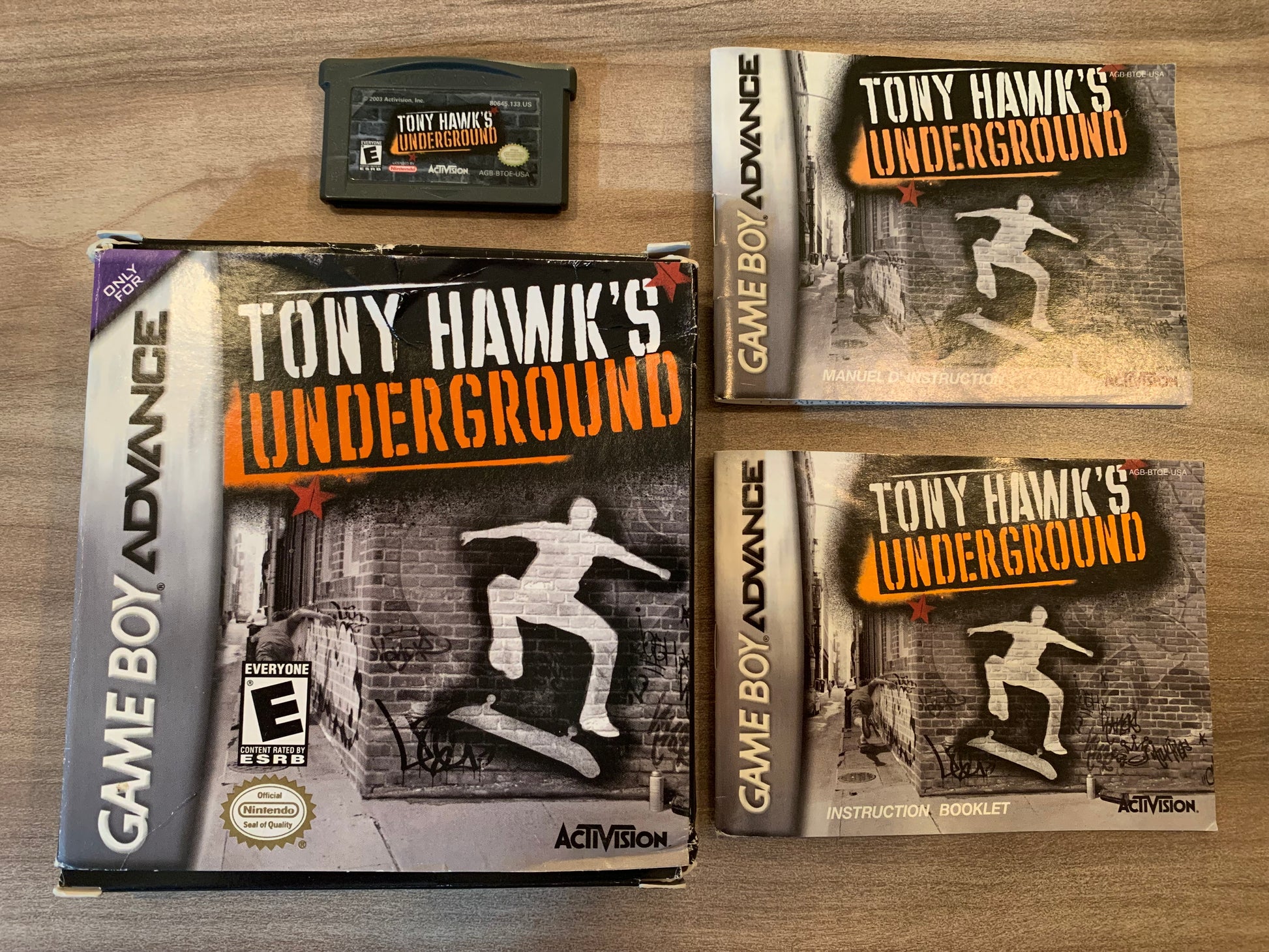 PiXEL-RETRO.COM : GAME BOY ADVANCE (GBA) TONY HAWK'S UNDERGROUND COMPLETE (CIB) GAME, BOX, INSCRUCTION MANUAL, NTSC