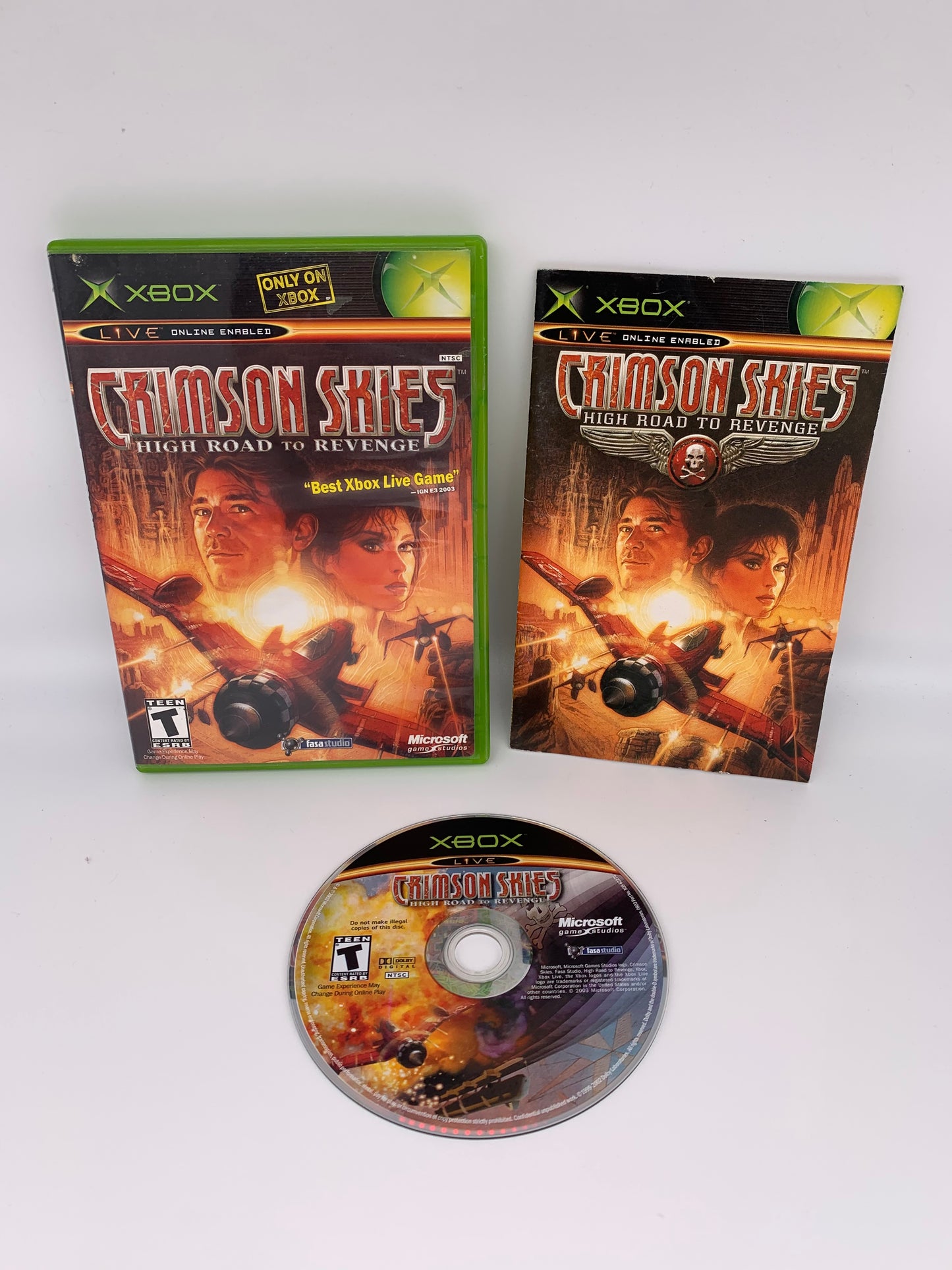 PiXEL-RETRO.COM : MICROSOFT XBOX COMPLETE CIB BOX MANUAL GAME NTSC CRIMSON SKIES HIGH ROAD TO REVENGE