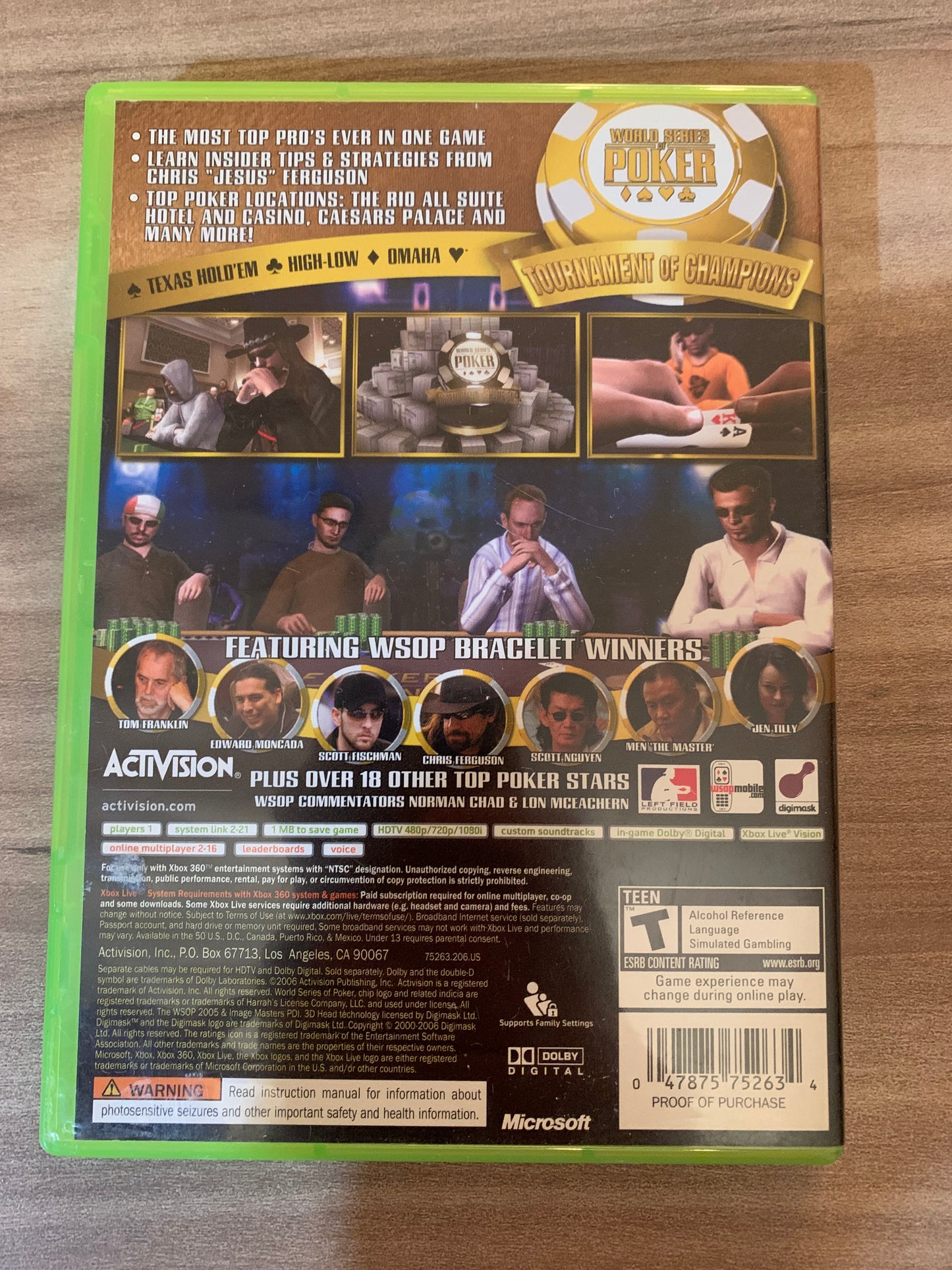 MiCROSOFT XBOX 360 | WORLD SERiES OF POKER TOURNAMENT OF CHAMPiONS 2007 EDiTiON