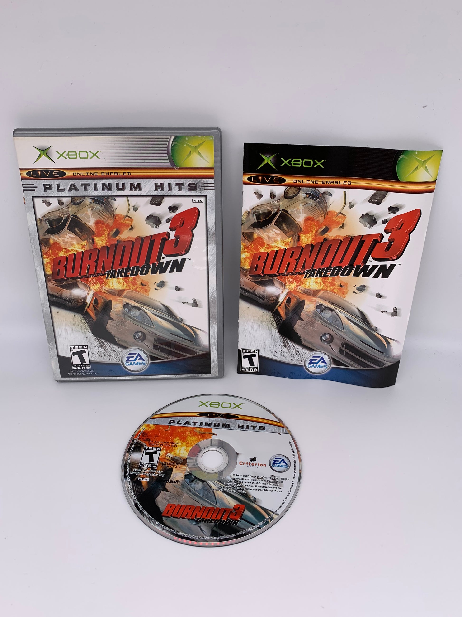 PiXEL-RETRO.COM : MICROSOFT XBOX COMPLETE CIB BOX MANUAL GAME NTSC BURNOUT 3 TAKEDOWN