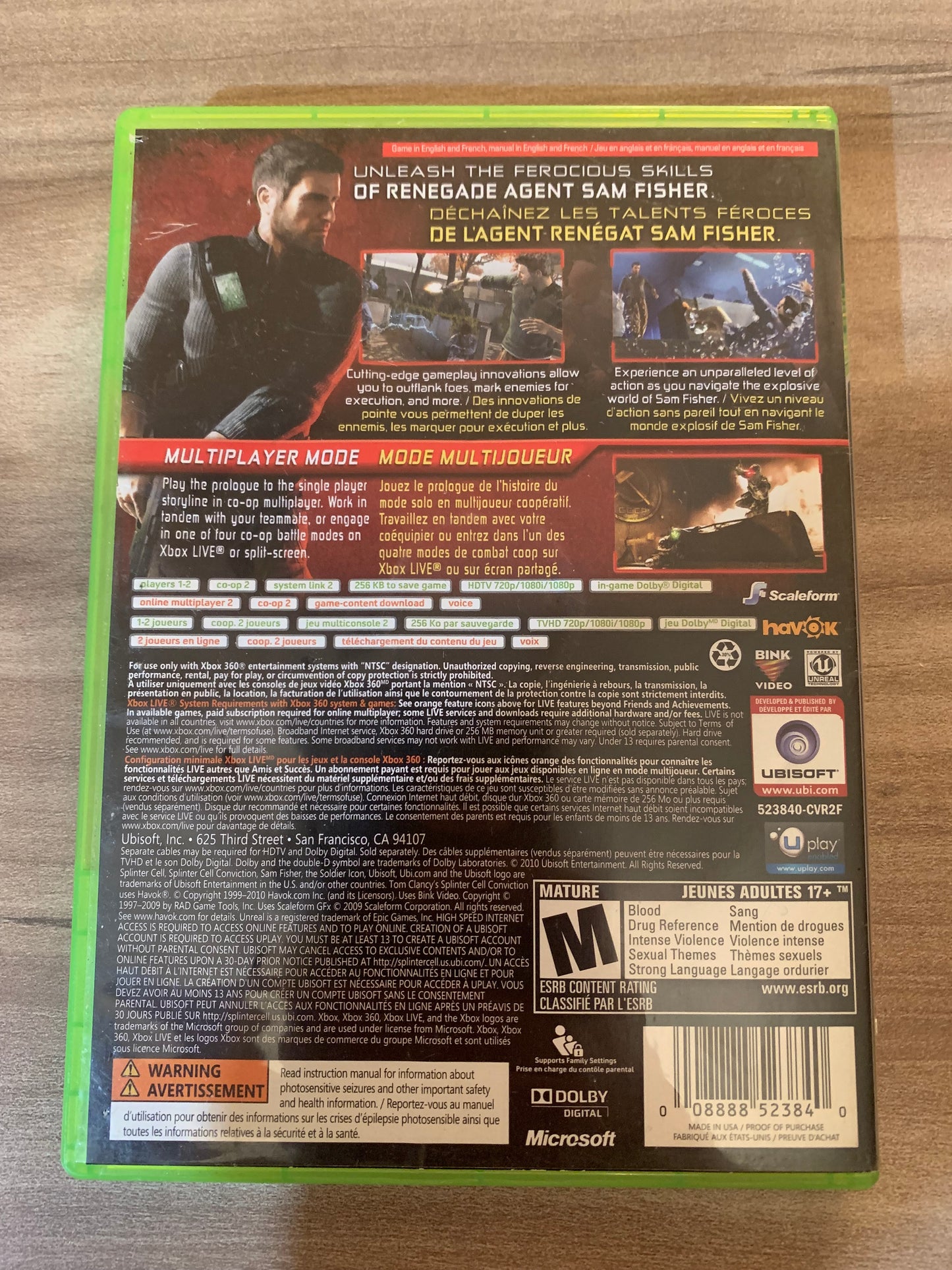 MiCROSOFT XBOX 360 | TOM CLANCYS SPLiNTER CELL CONViCTiON