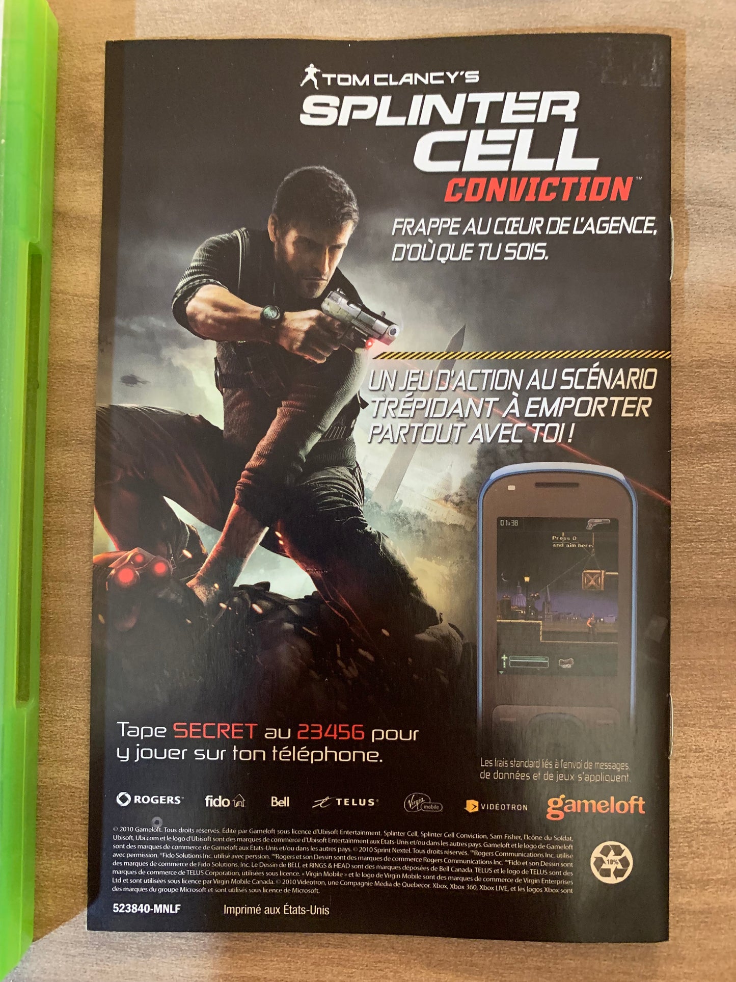 MiCROSOFT XBOX 360 | TOM CLANCYS SPLiNTER CELL CONViCTiON