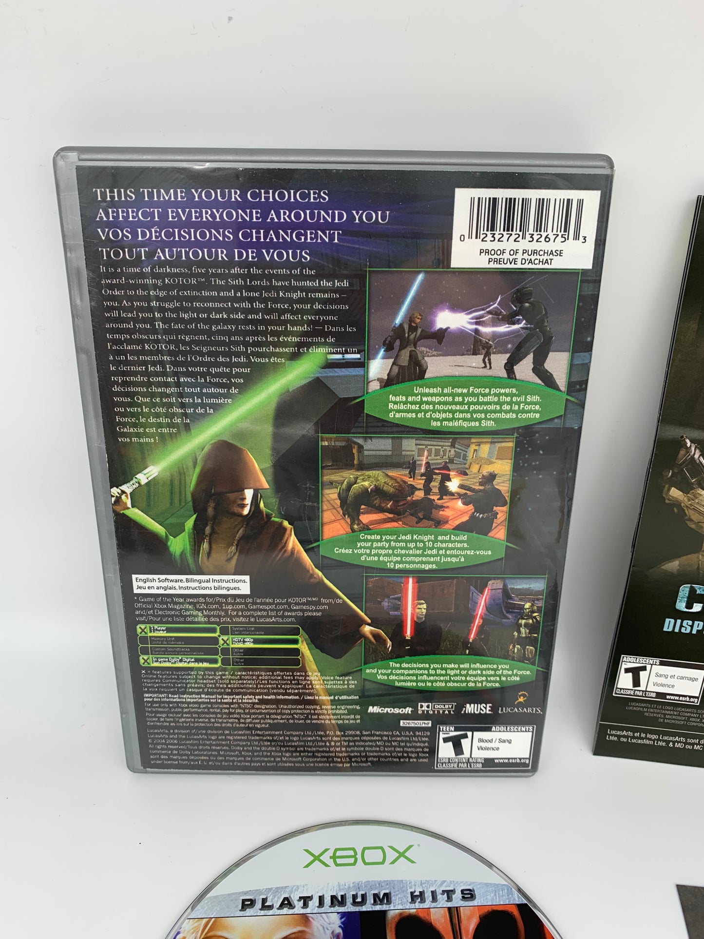 MiCROSOFT XBOX ORiGiNAL | STAR WARS KNiGHTS OF THE OLD REPUBLiC II THE SiTH LORDS | PLATiNUM HiTS