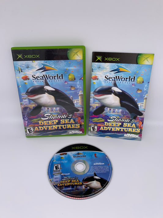 PiXEL-RETRO.COM : MICROSOFT XBOX COMPLETE CIB BOX MANUAL GAME NTSC SEAWORLD ADVENTURE PARKS SHAMU'S DEEP SEA ADVENTURES