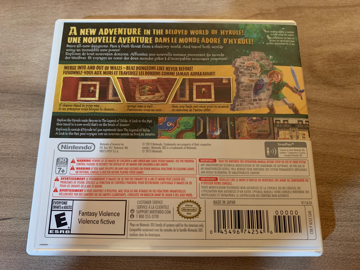 PiXELRETROGAME.COM : NINTENDO 3DS (3DS) THE LEGEND OF ZELDA : A LINK BETWEEN WORLDS COMPLETE CIB BOX MANUAL GAME NTSC