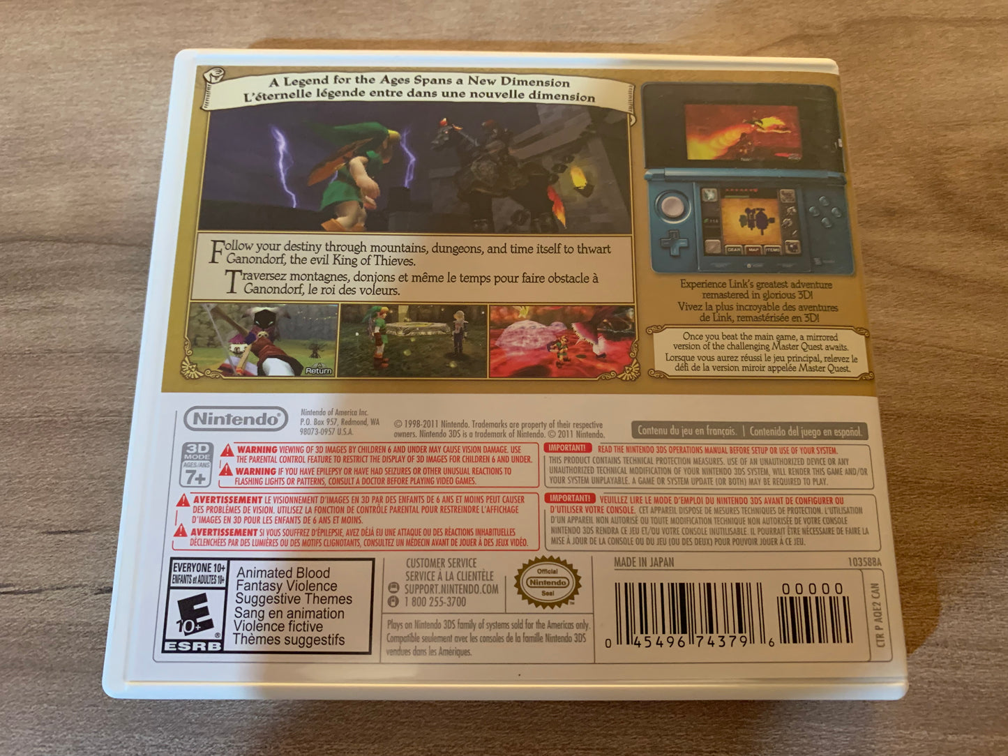 PiXELRETROGAME.COM : NINTENDO 3DS (3DS) THE LEGEND OF ZELDA : OCARINA OF TIME 3D COMPLETE CIB BOX MANUAL GAME NTSC