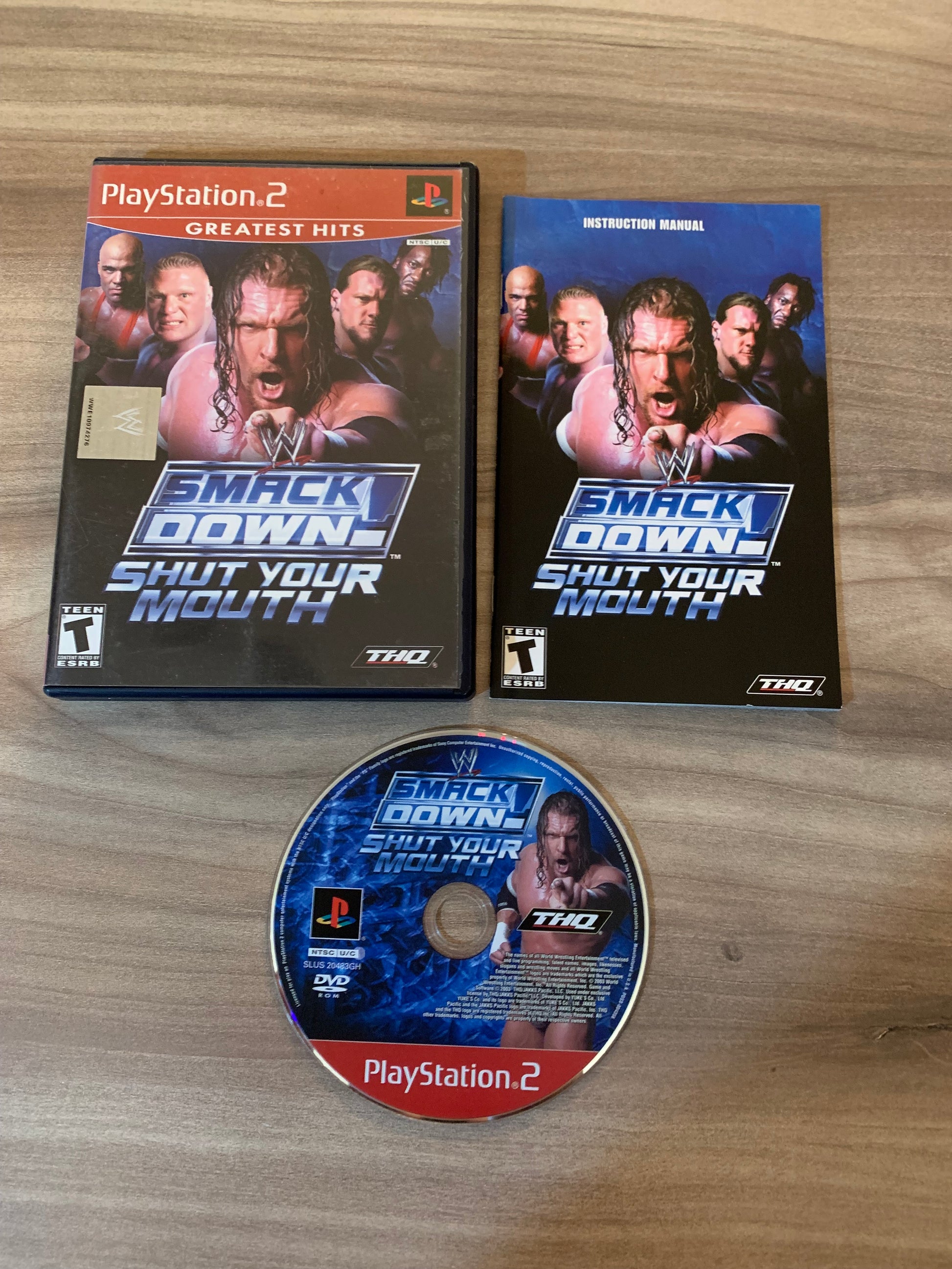 PiXEL-RETRO.COM : SONY PLAYSTATION 2 (PS2) COMPLET CIB BOX MANUAL GAME NTSC WWE SMACKDOWN SHUT YOUR MOUTH