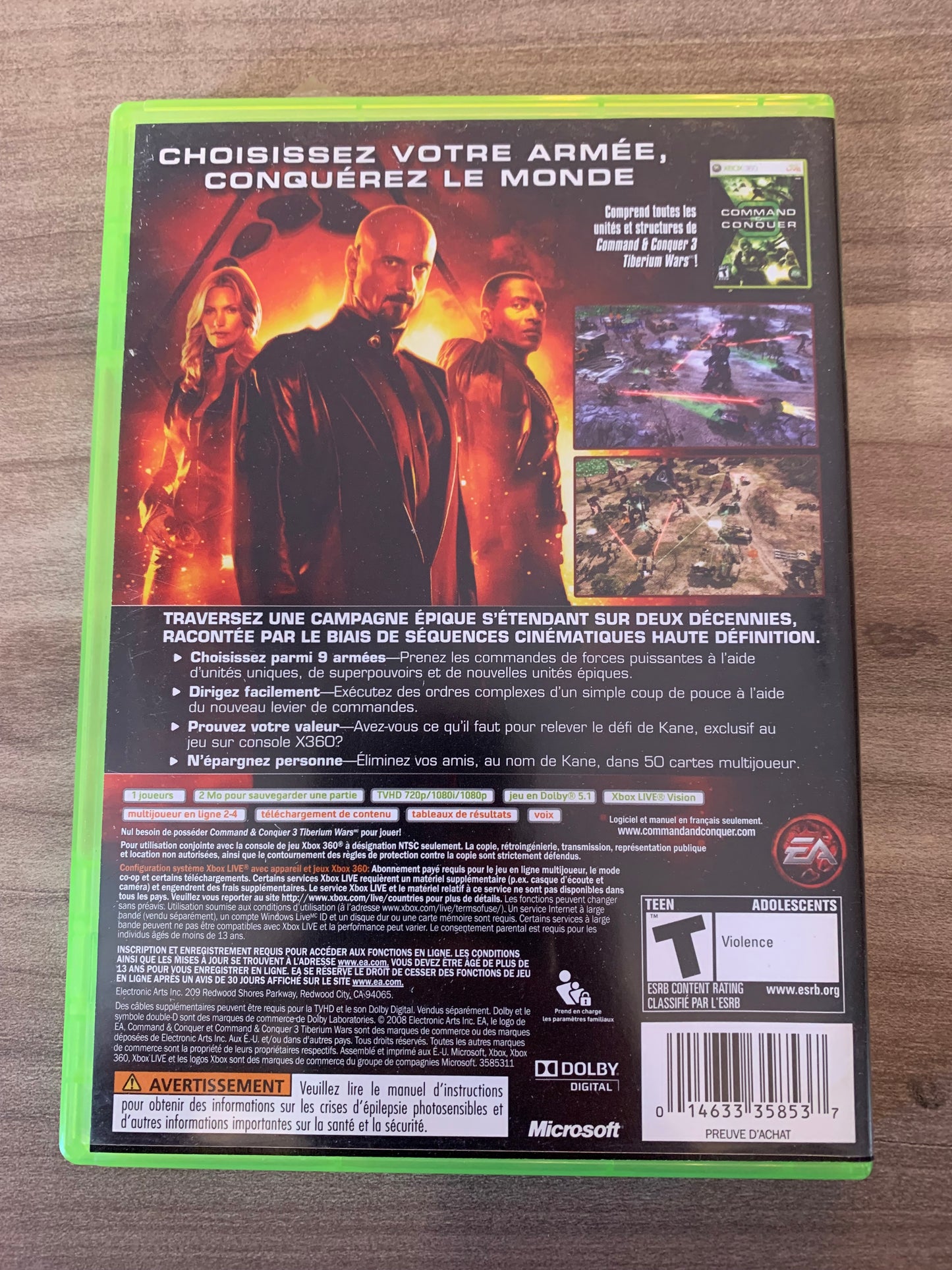 MiCROSOFT XBOX 360 | COMMAND & CONQUER 3 LA FUREUR DE KANE (KANE'S WRATH)