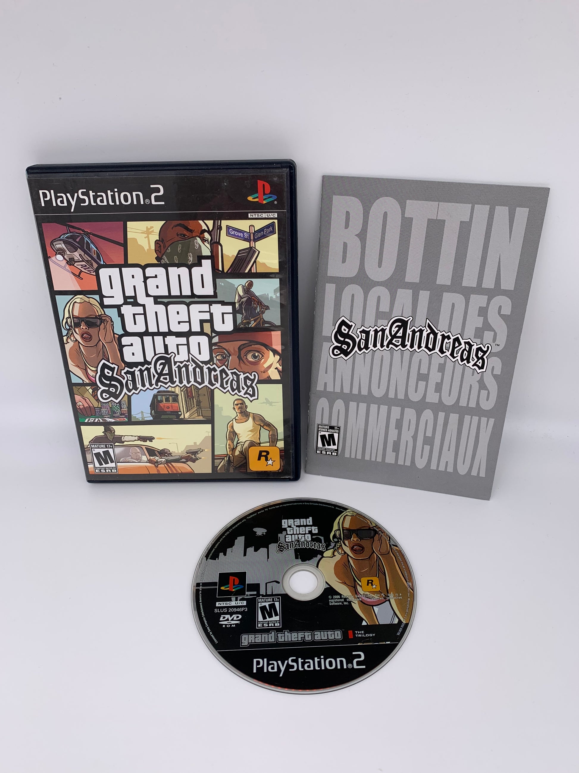 PiXEL-RETRO.COM : SONY PLAYSTATION 2 (PS2) COMPLET CIB BOX MANUAL GAME NTSC GRAND THEFT AUTO SAN ANDREAS