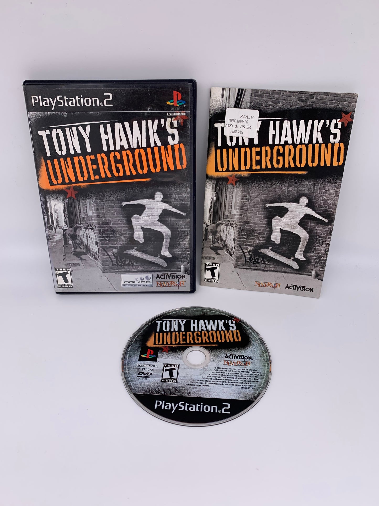 PiXEL-RETRO.COM : SONY PLAYSTATION 2 (PS2) COMPLET CIB BOX MANUAL GAME NTSC TONY HAWK'S UNDERGROUND