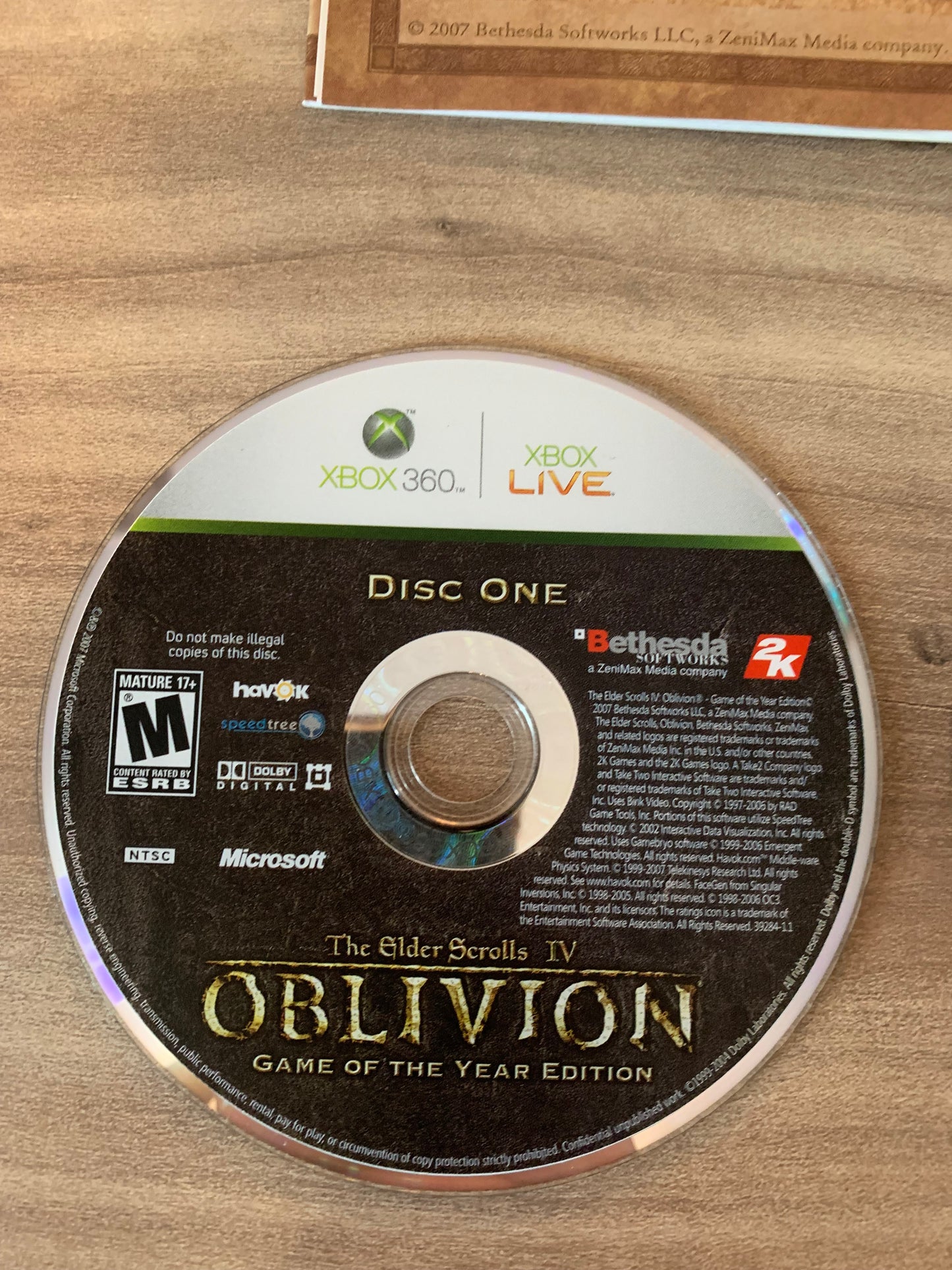 MiCROSOFT XBOX 360 | THE ELDER SCROLLS IV OBLiViON | GAME OF THE YEAR EDiTiON