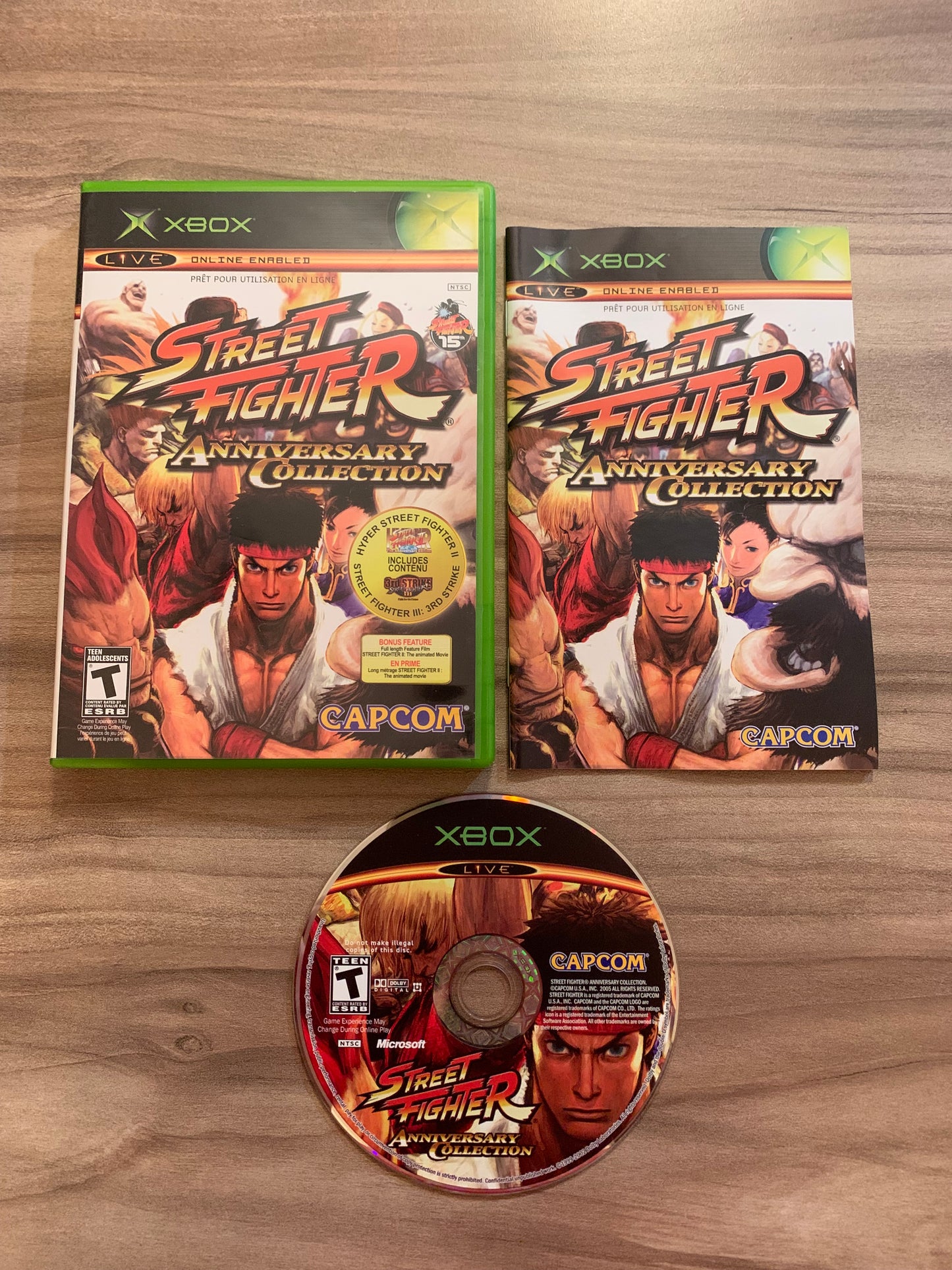 PiXEL-RETRO.COM : MICROSOFT XBOX COMPLETE CIB BOX MANUAL GAME NTSC STREET FIGHTER ANNIVERSARY COLLECTION