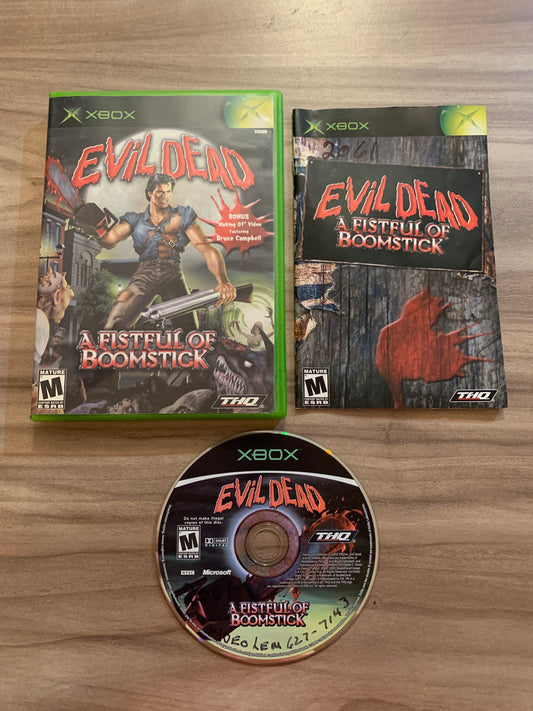 PiXEL-RETRO.COM : MICROSOFT XBOX COMPLETE CIB BOX MANUAL GAME NTSC EVIL DEAD A FISTFUL OF BOOMSTICK