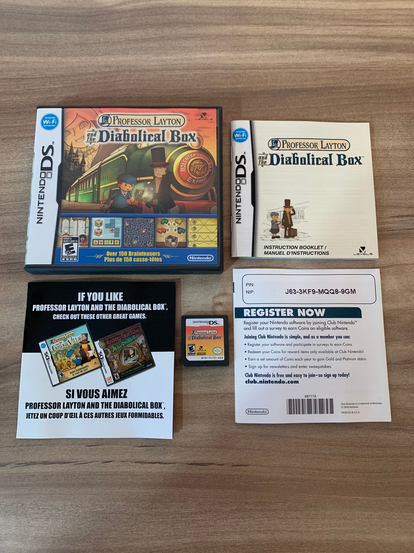 PiXEL-RETRO.COM : NINTENDO DS (DS) COMPLETE CIB BOX MANUAL GAME NTSC PROFESSOR LAYTON AND THE DIABOLICAL BOX