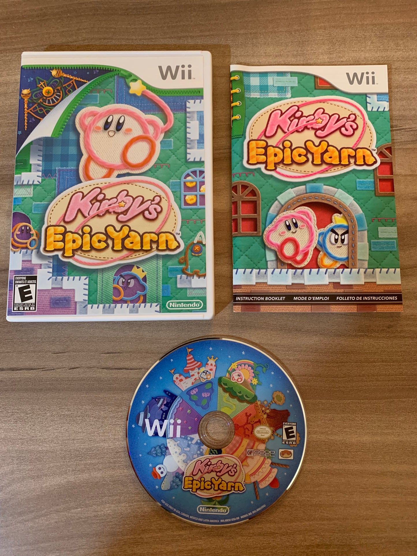 PiXEL-RETRO.COM : NINTENDO WII COMPLET CIB BOX MANUAL GAME NTSC KIRBY'S EPIC YARN