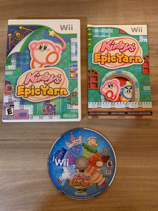 PiXEL-RETRO.COM : NINTENDO WII COMPLET CIB BOX MANUAL GAME NTSC KIRBY'S EPIC YARN