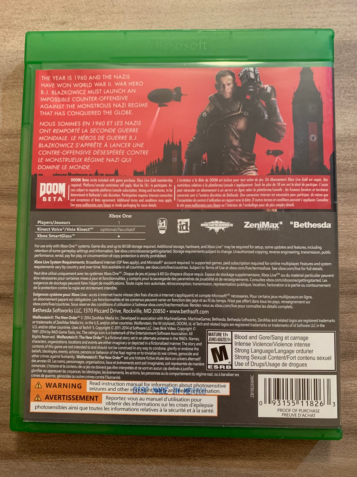 MiCROSOFT XBOX ONE | WOLFENSTEiN THE NEW ORDER